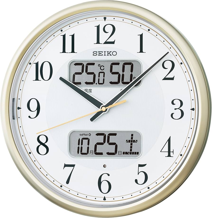 Amazon.co.jp: セイコークロック 掛け時計 自動点灯 電波 アナログ