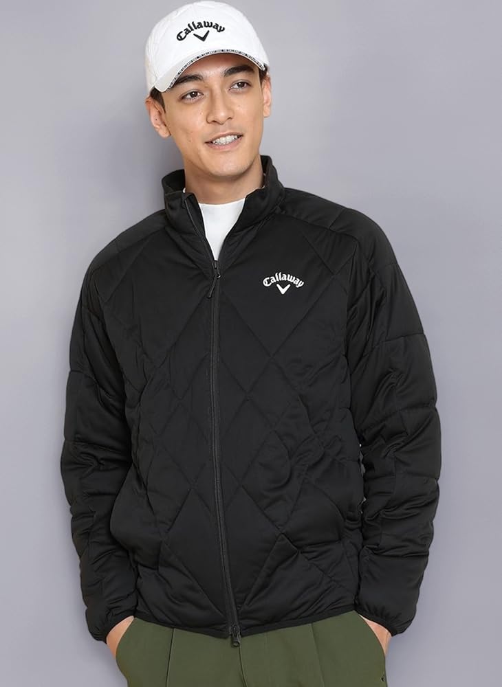 新品 キャロウェイ 長袖ブルゾン 中綿 ノーカラー ブラック LLサイズ