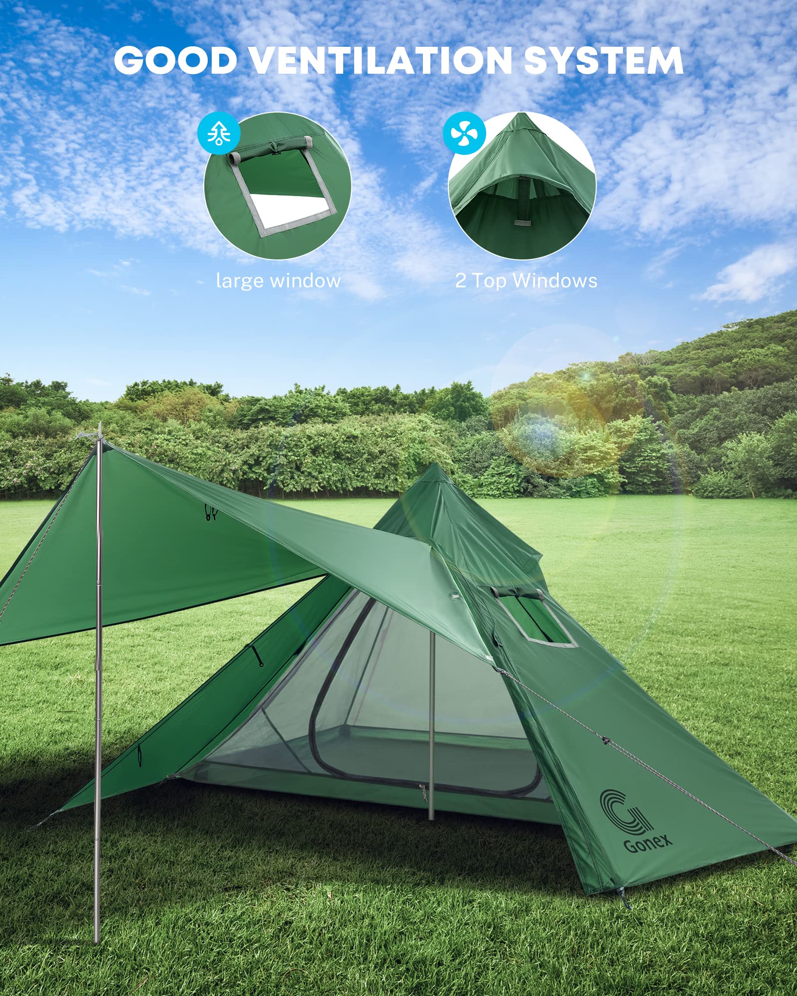 Amazon | Gonex ワンポールテント | Gonex | テント本体