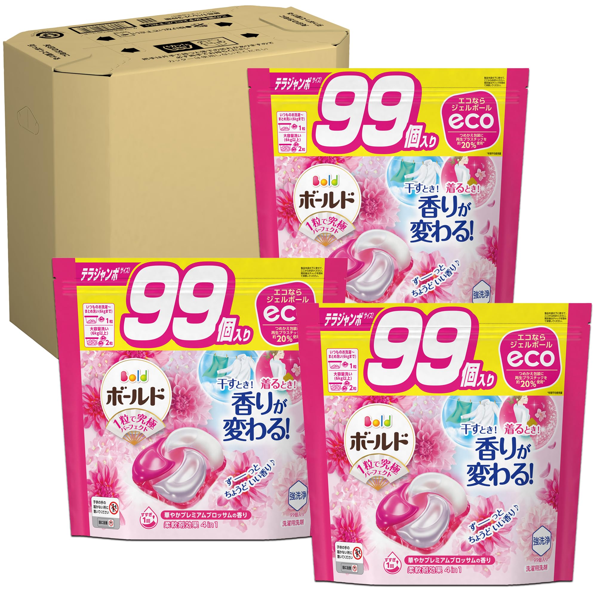 Amazon | [ケース品] [大容量] ボールド ジェルボール 4D 洗濯洗剤