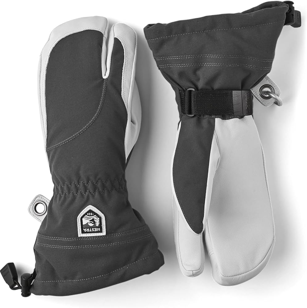 Amazon | ヘストラ女性のヘリ3フィンガー手袋、グレー、サイズ8