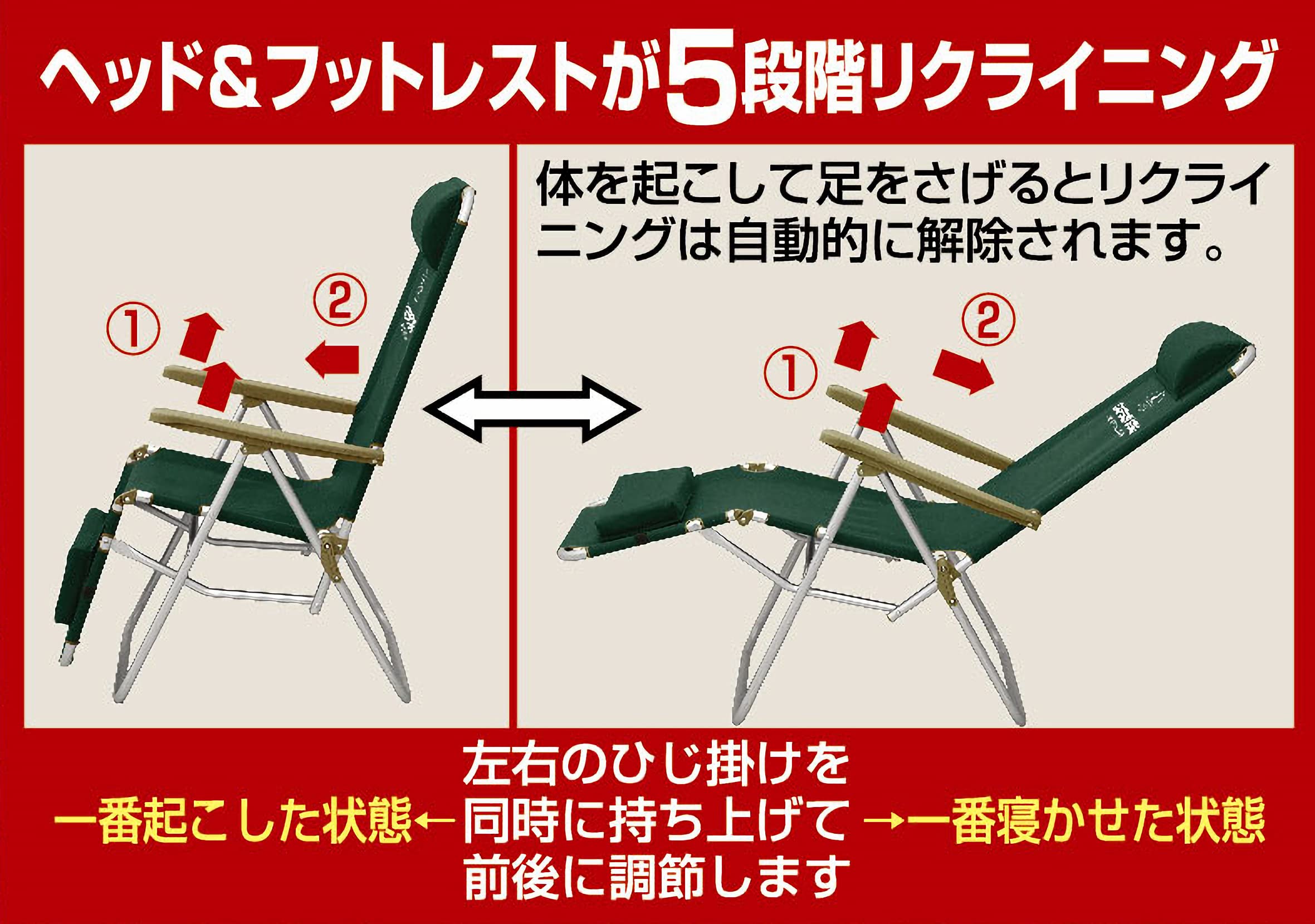 Amazon.co.jp: キャプテンスタッグ アルミリラックス チェア (グリーン