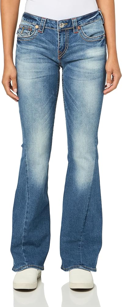 True Religion Women's Rainbow Pkt Joey Lr Flare Big T, San