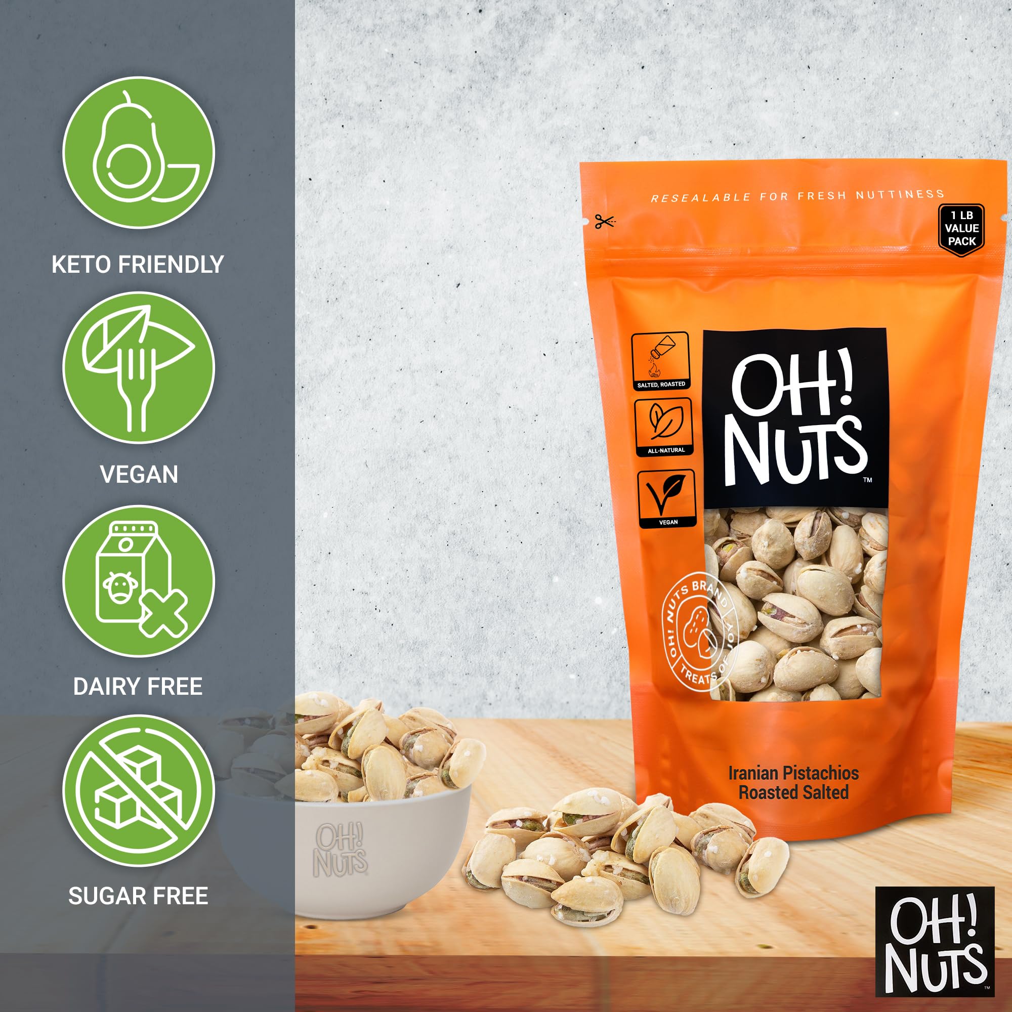 Amazon.com : Oh! Nuts Pistachios Iranian Style - Roasted Lightly
