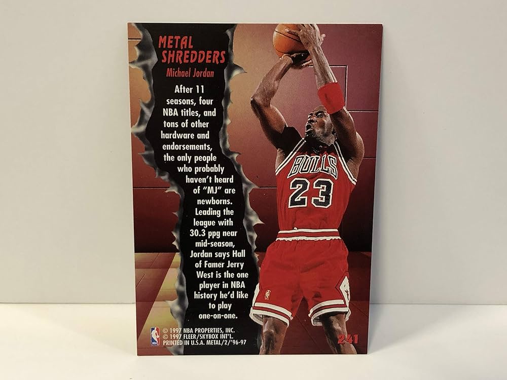 Michael Jordan 1996-97 Fleer Metal Shredders card #241 at Amazon's