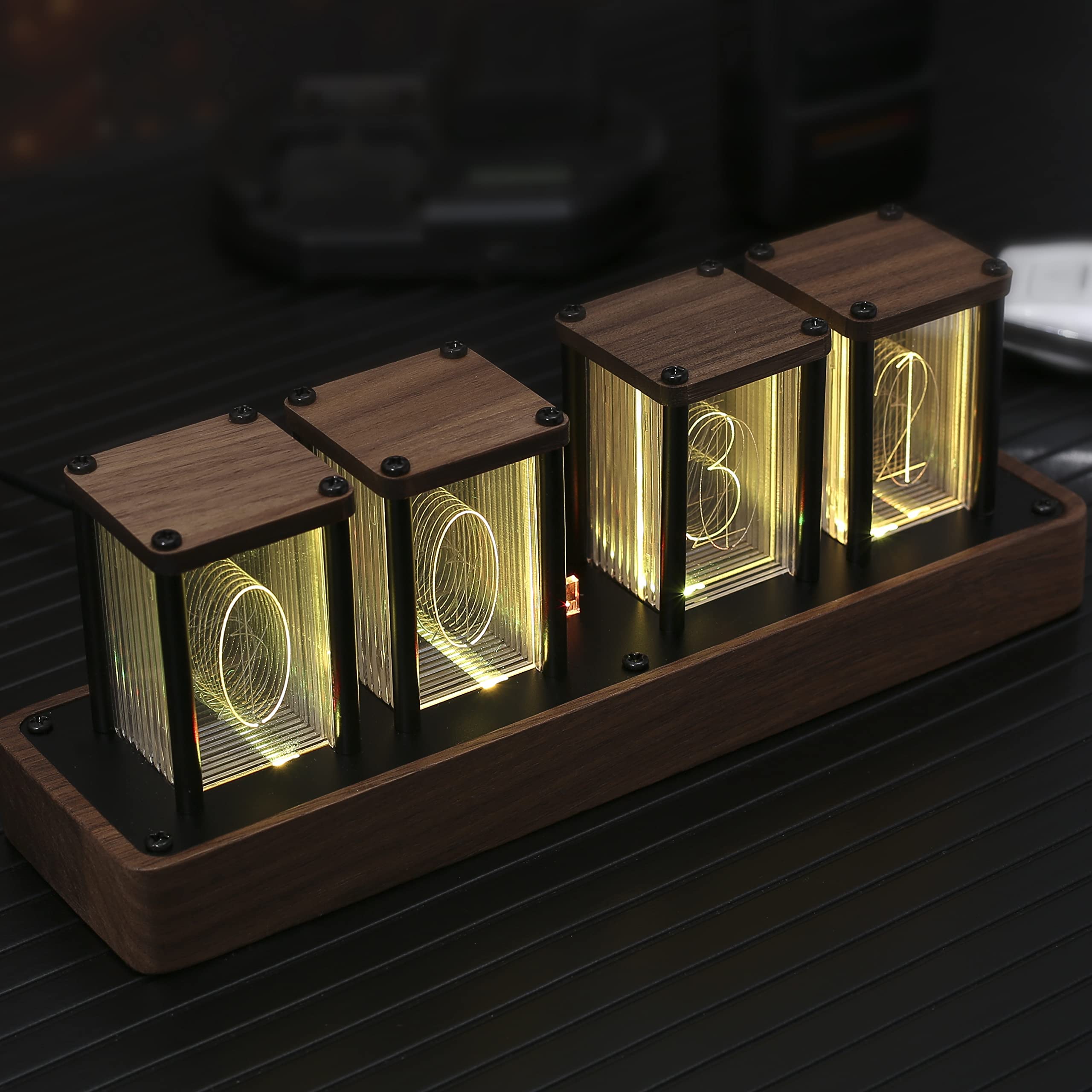 Amazon.com: ClocTeck Nixie Tube Clock Walnut Digital Clock