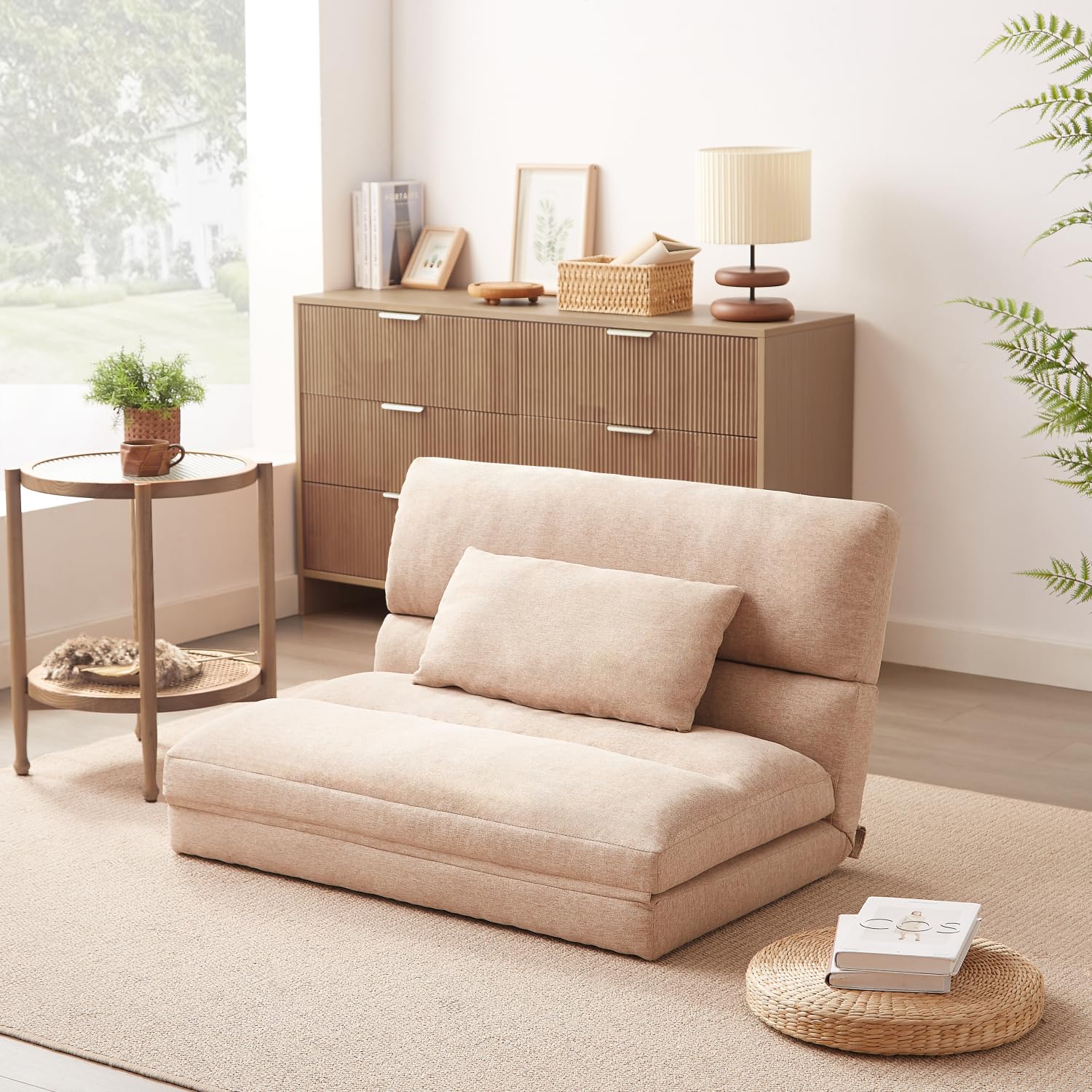 Amazon｜折りたたみ ソファベッド 座椅子 幅103cm 2人掛け ソファ