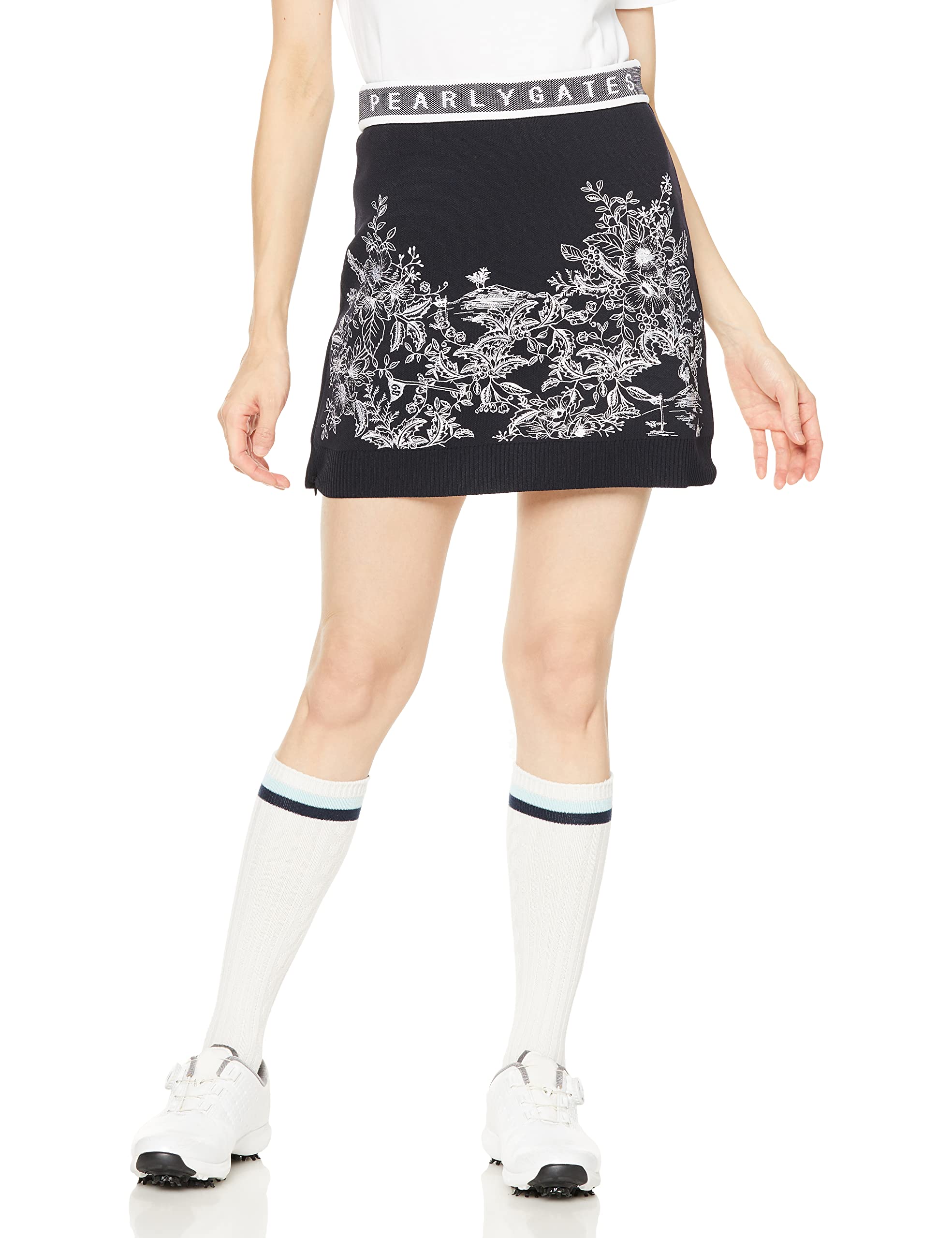 パーリーゲイツレディース 光栓 Wジャガード＋ピンタック ニット