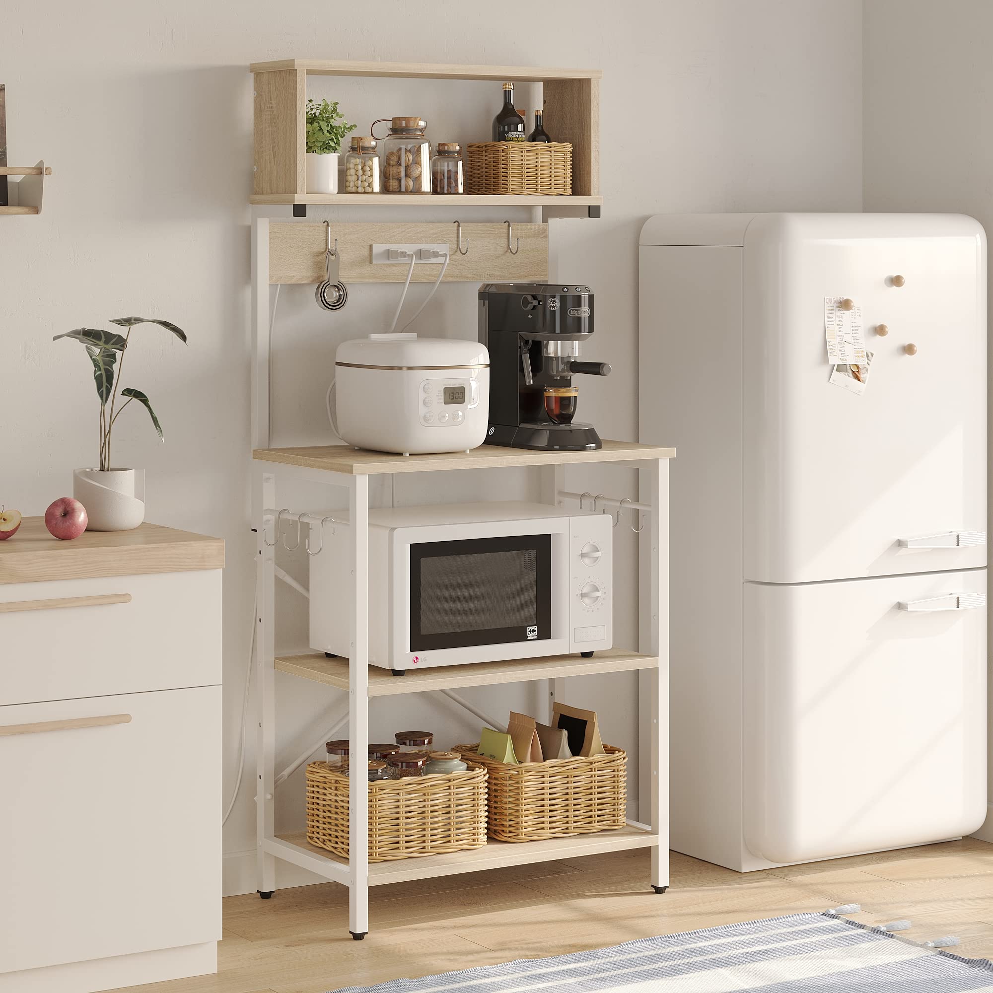 Amazon.co.jp: Bestier キッチンラック レンジ台 棚 レンジボード