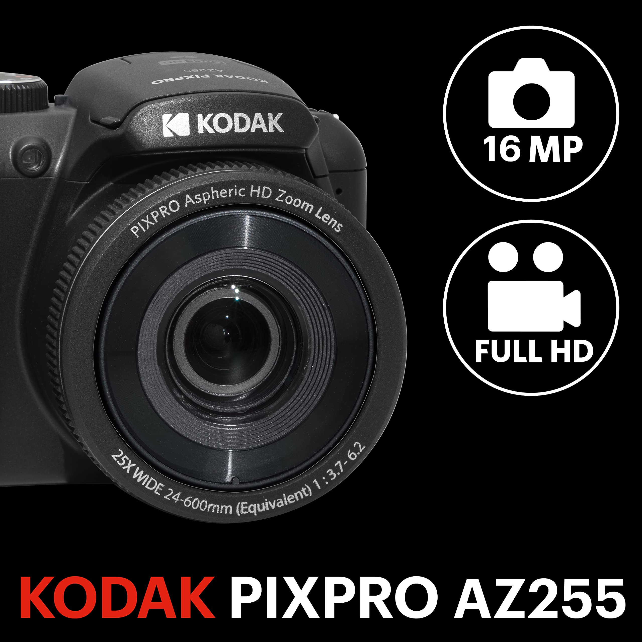 Amazon | KODAK PIXPRO AZ255-BK 16MP Digital Camera 25X Optical
