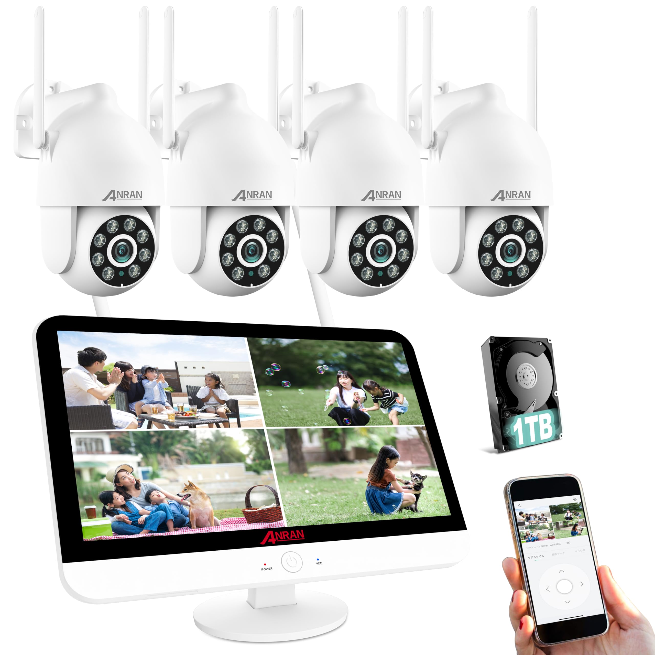 ANRAN POE型 防犯カメラ 4台セット ANRAN POE型 防犯カメラ 4台セット