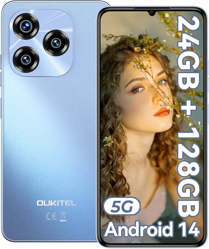 OUKITEL C50 5G Unlocked Android 14 Smartphone 24GB + 128GB/1TB
