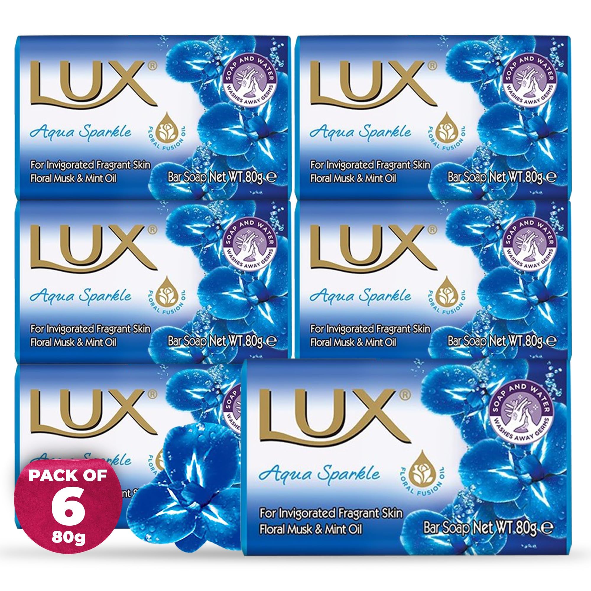 LUX Blue Aqua Beauty Bar Soap - Face, Hands, Body Care - Smooth