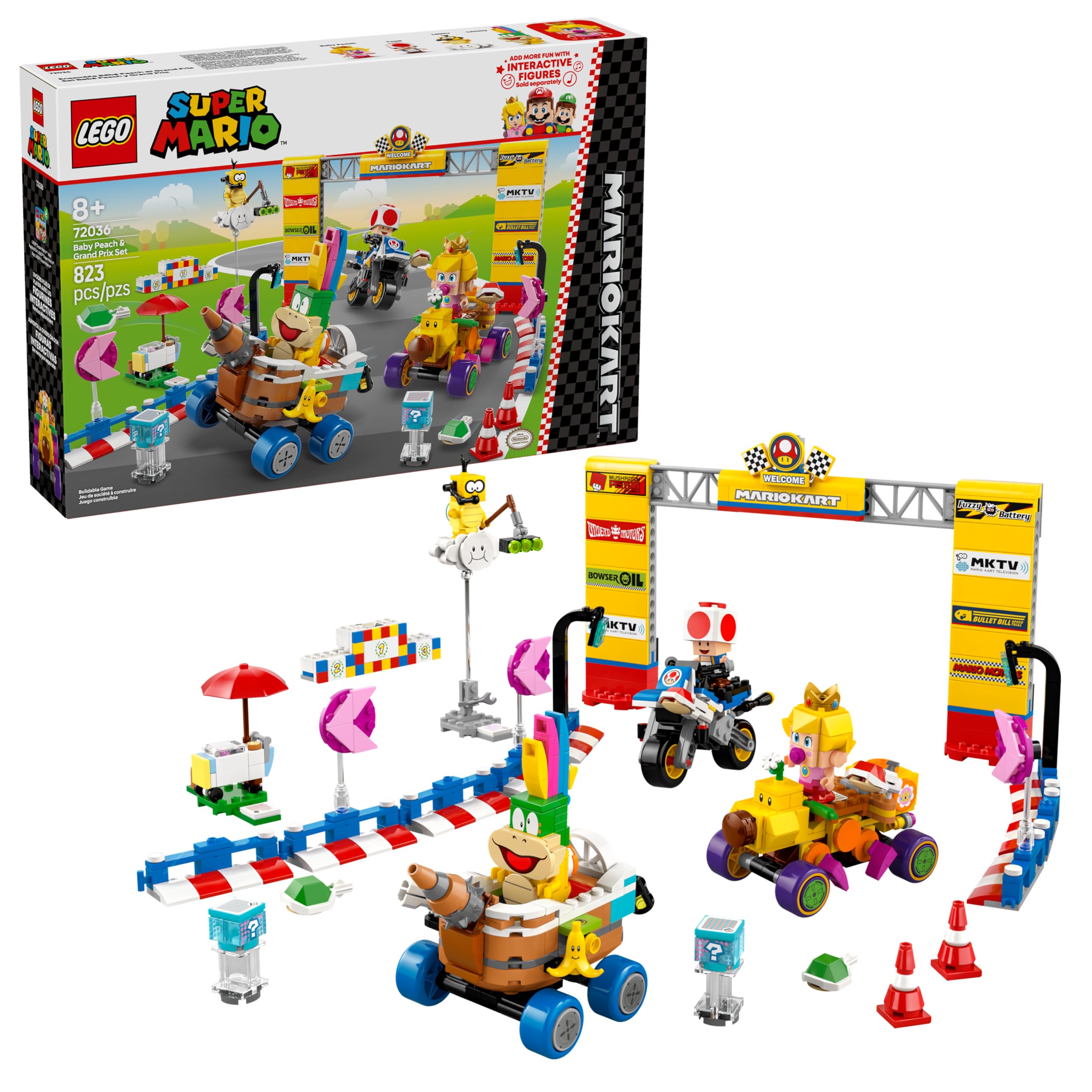 Amazon.com: LEGO Super Mario: Mario Kart Baby Peach & Grand Prix