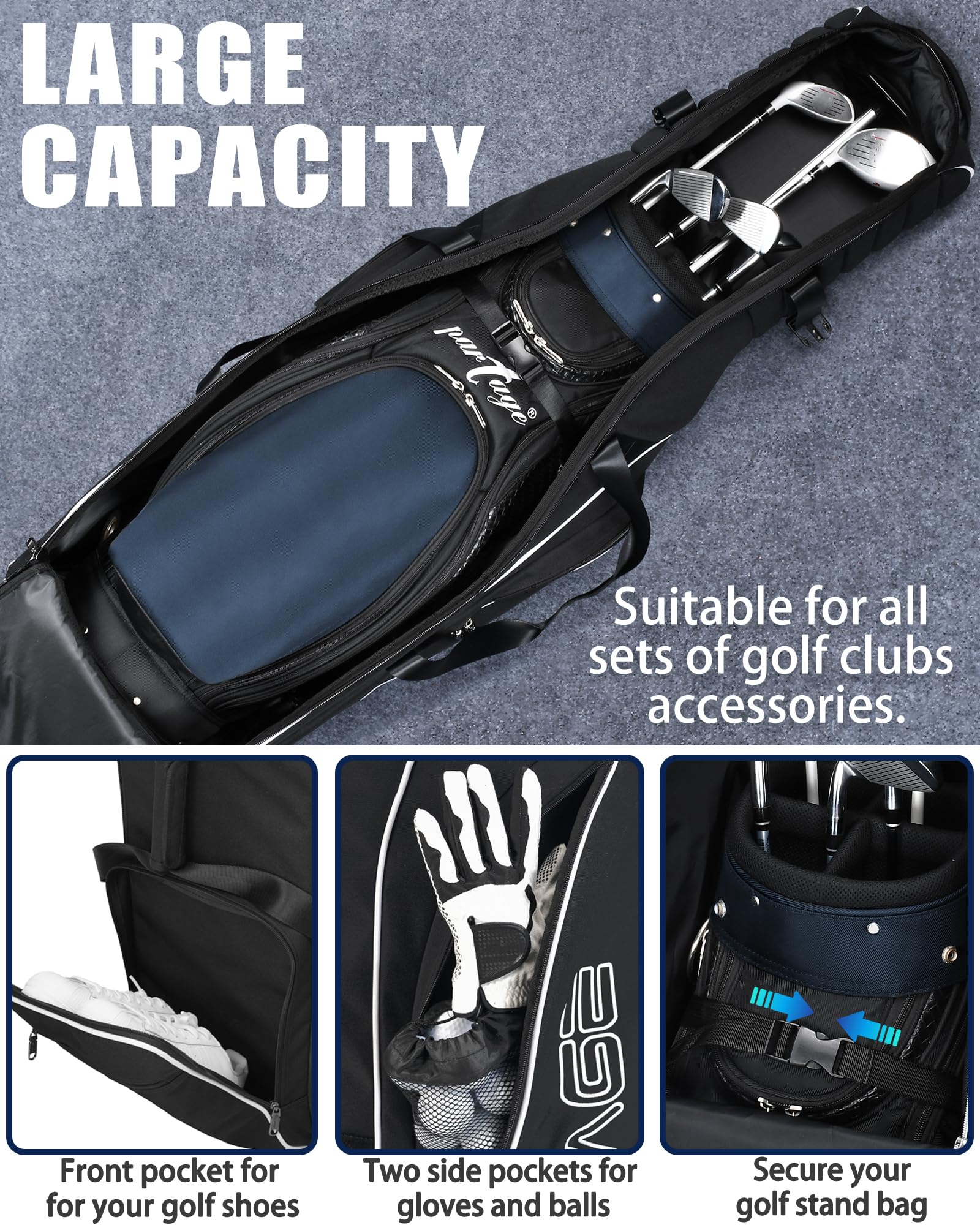 Amazon | Partage ゴルフトラベルバッグ ホイール付き ゴルフトラベル