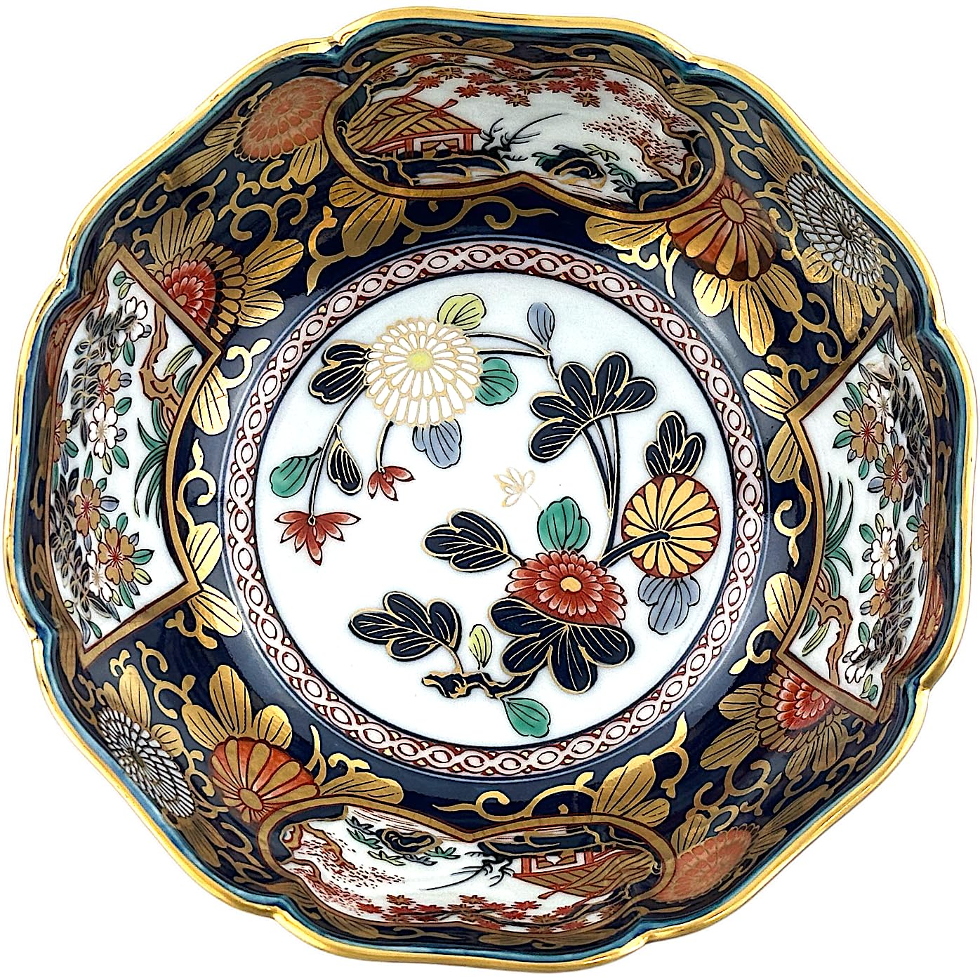 Amazon.co.jp: 有田焼 琳派 古伊万里 様式 盛鉢 小 直径16cm 高さ7.5cm