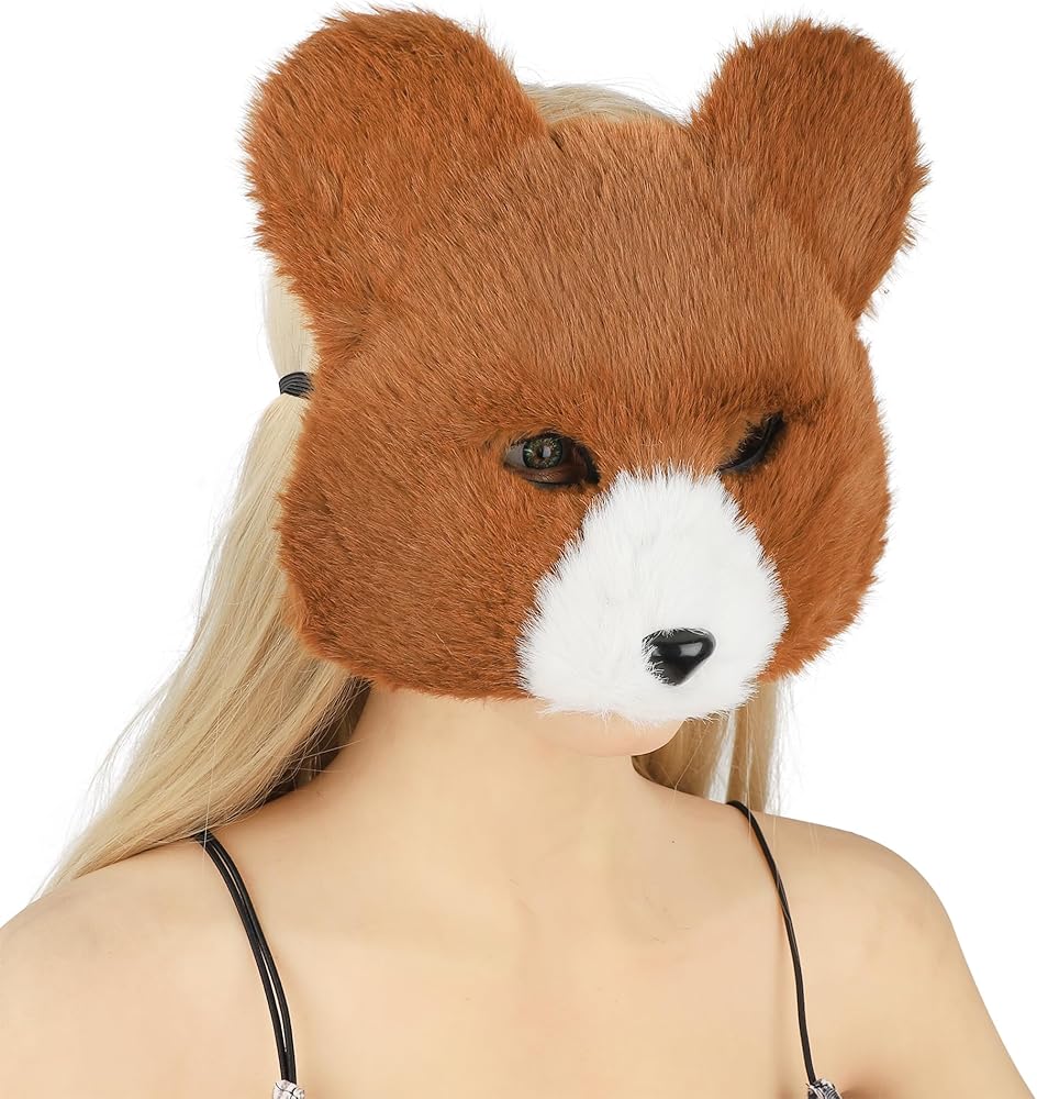 Amazon.co.jp: [IPENNYE] 熊マスク 可愛いクマに変身 ファー お面 仮面
