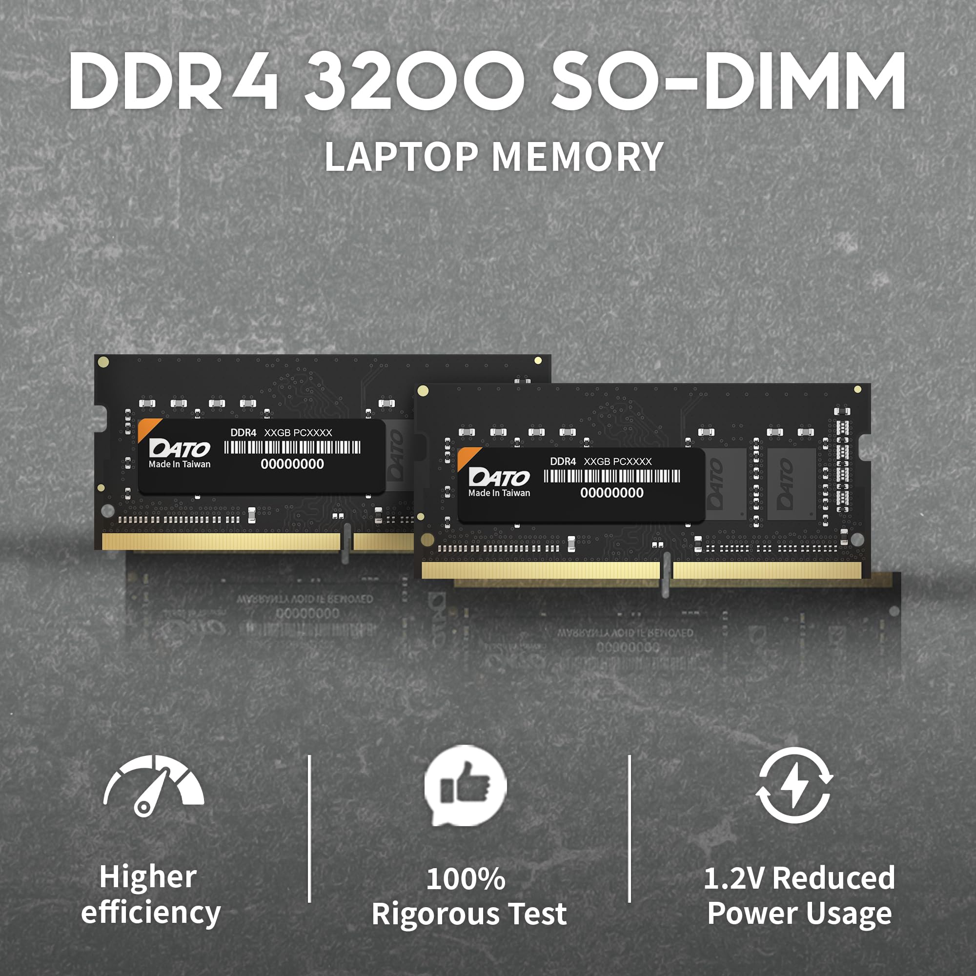 DATO 32GB RAM (16GBx2), DDR4 3200MHz PC4-25600 CL22 SODIMM 1.2V