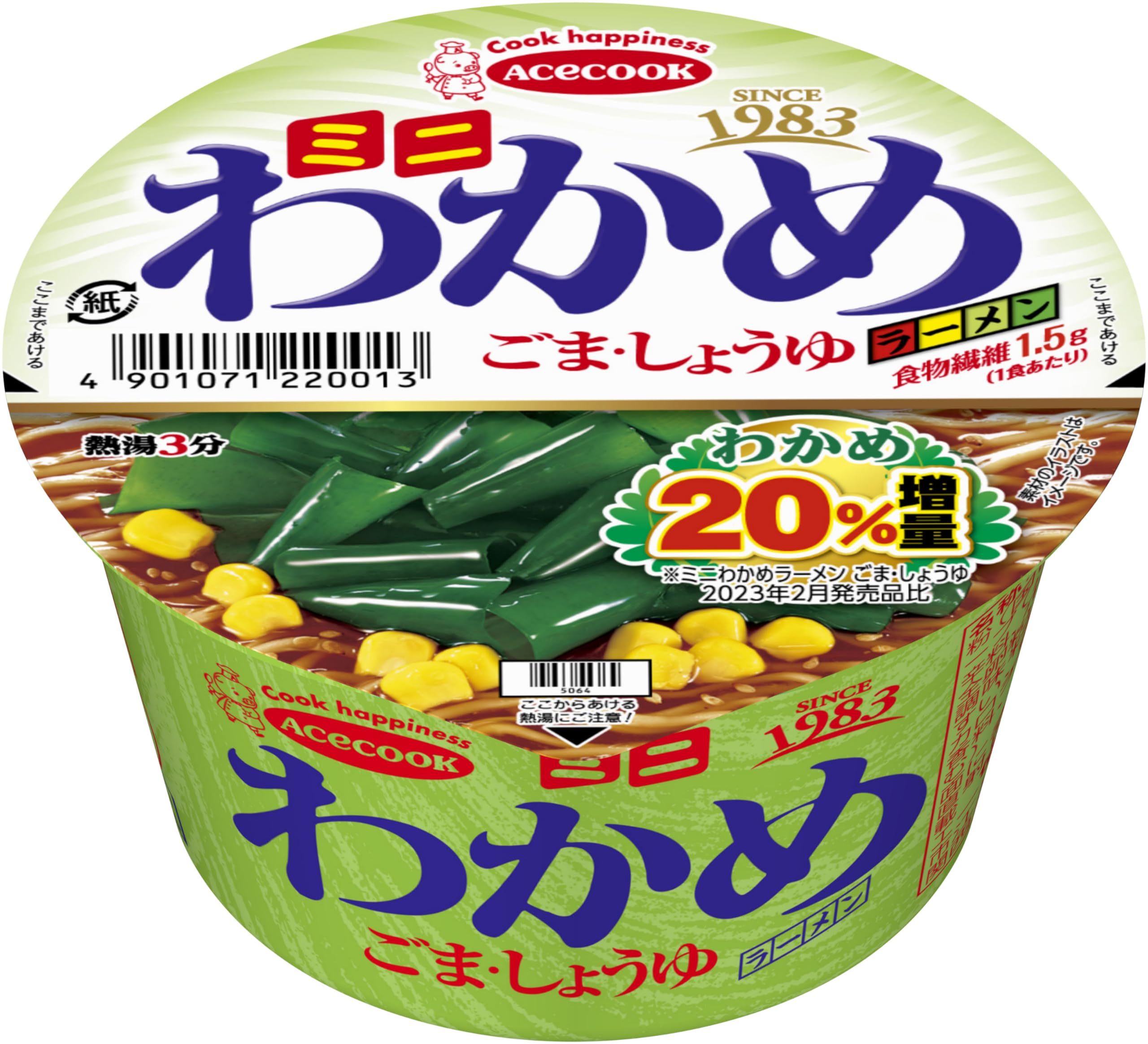 Amazon.co.jp: エースコック ミニわかめラーメン ごま・しょうゆ 38g