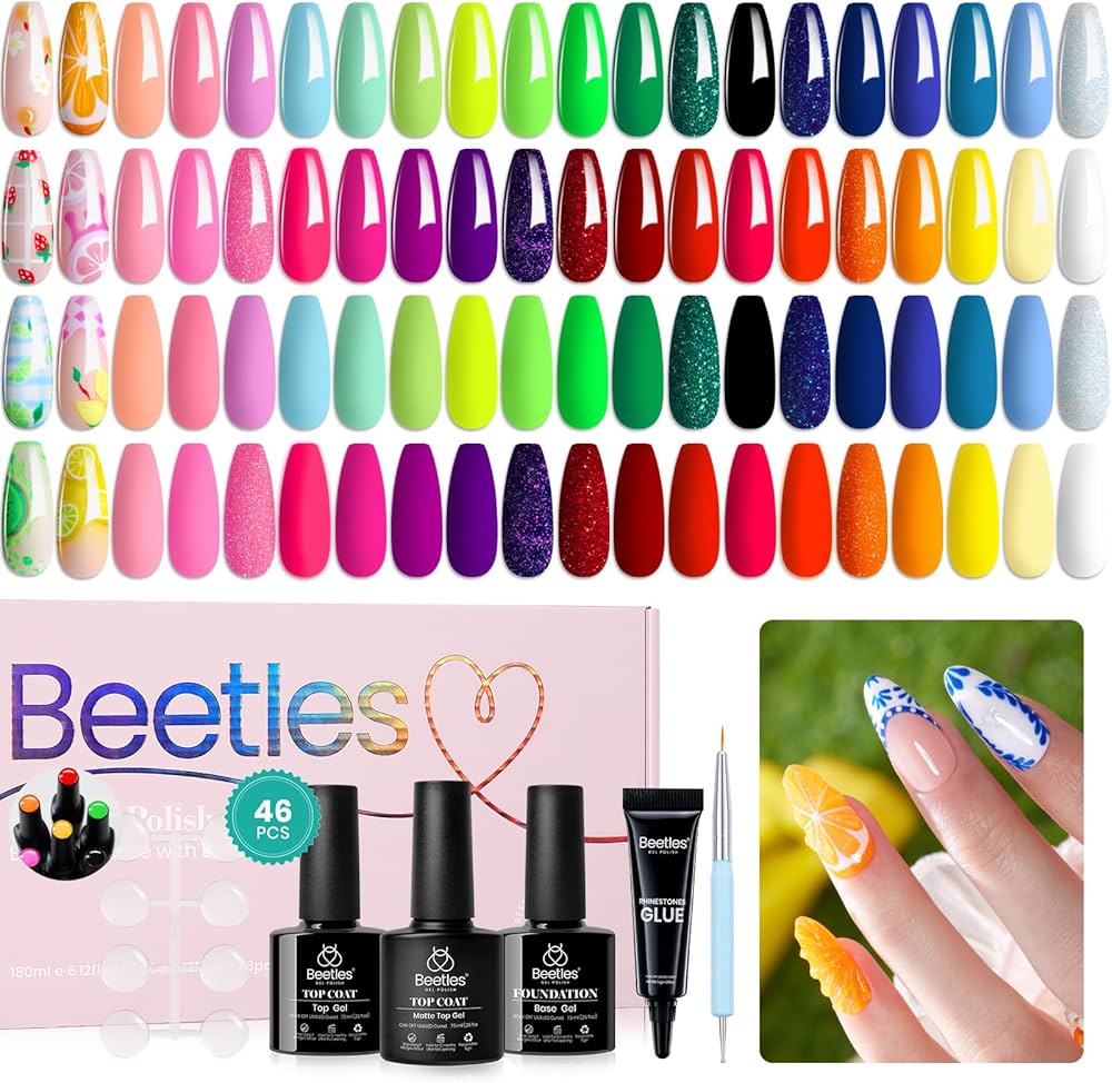 Amazon.com: Beetles Gel Nail Polish Set-36 Colors Rainbow Nails