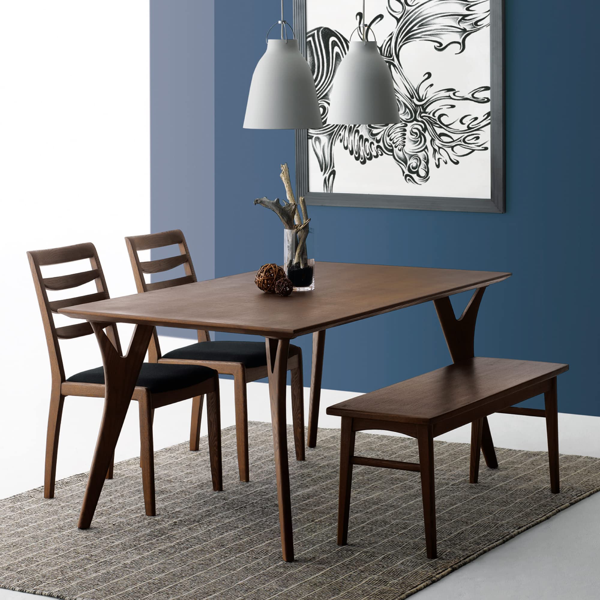 Amazon｜朝日木材加工 ダイニングテーブル 幅135cm BOSCO ホワイト