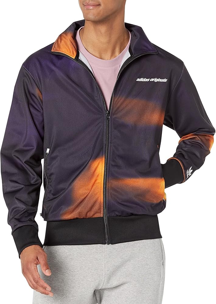 adidas Originals Men's Graphics Y2K Track Top Black/Orange Rush X