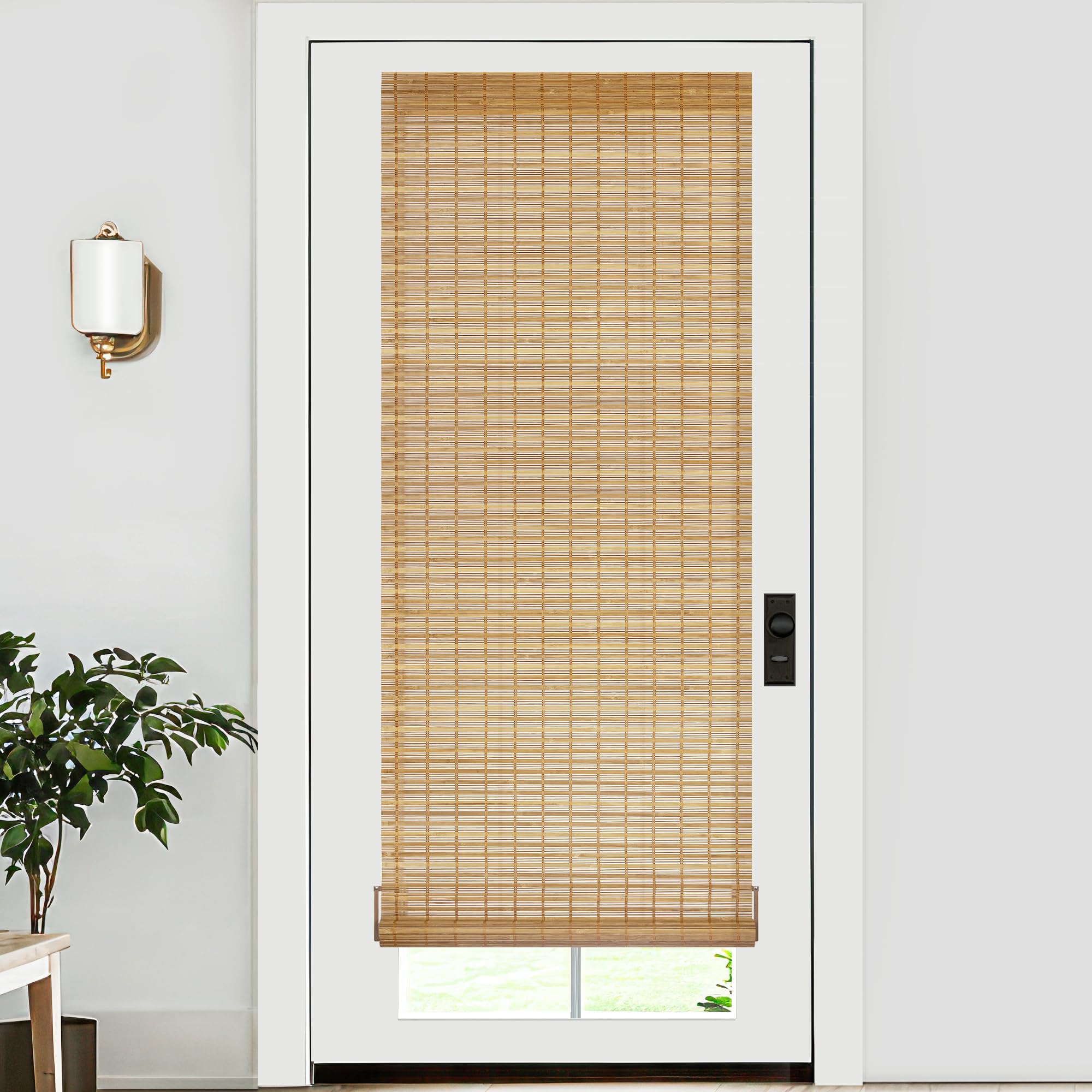 Amazon.com: LazBlinds No Tools No Drill Bamboo Roller Shades