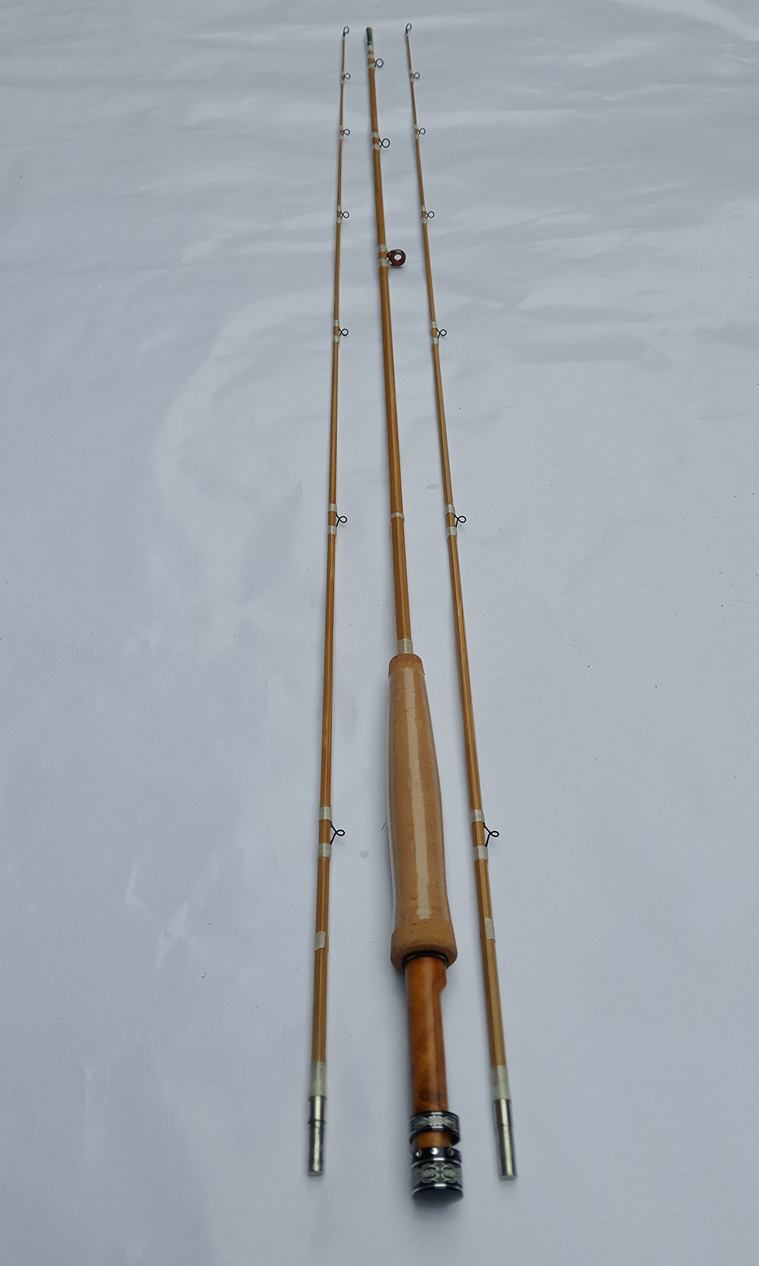 Amazon | バンブーフライロッド 7フィート6インチ #5、天然シルク糸