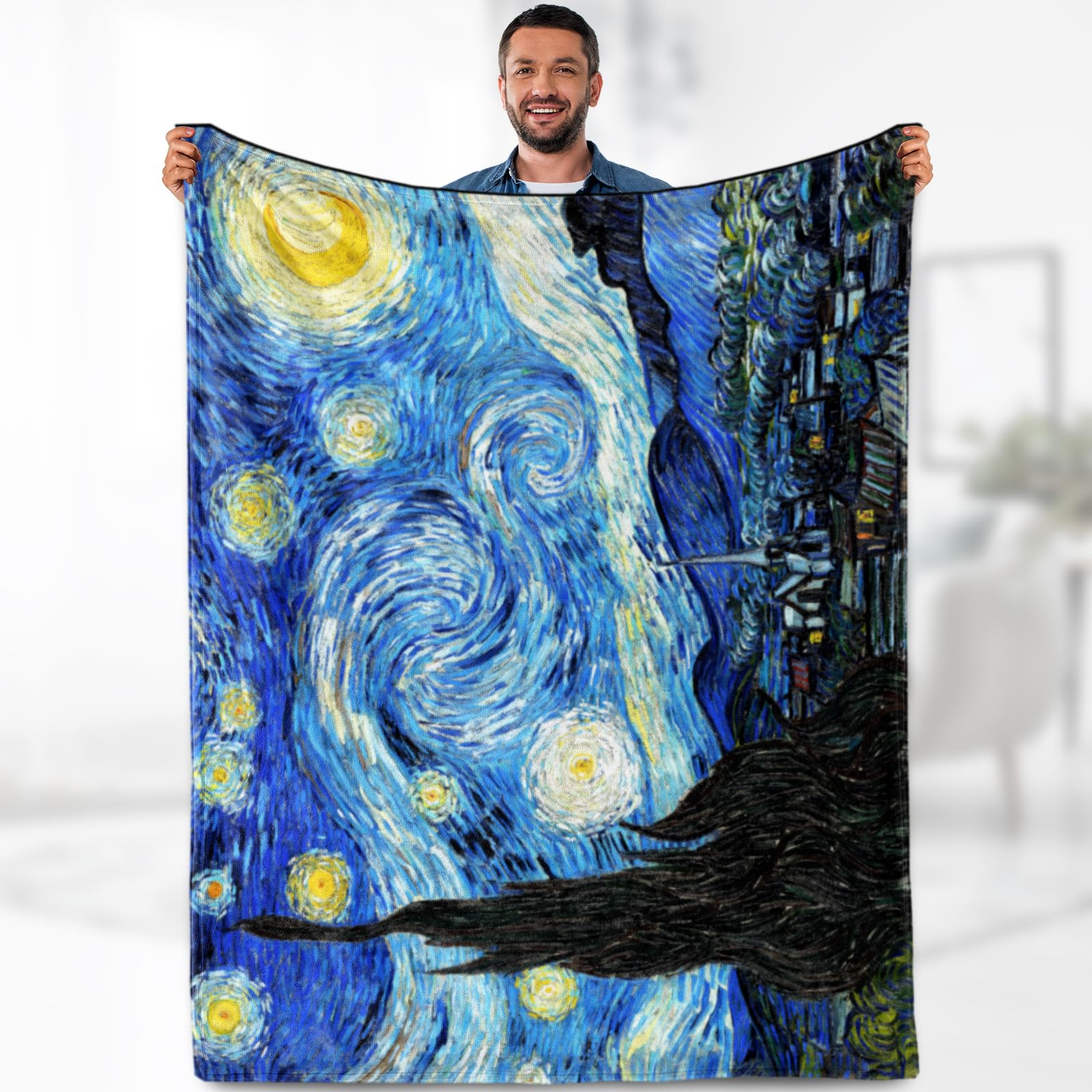 Amazon.com: Aimego The Starry Night Throw Blanket - Abstract