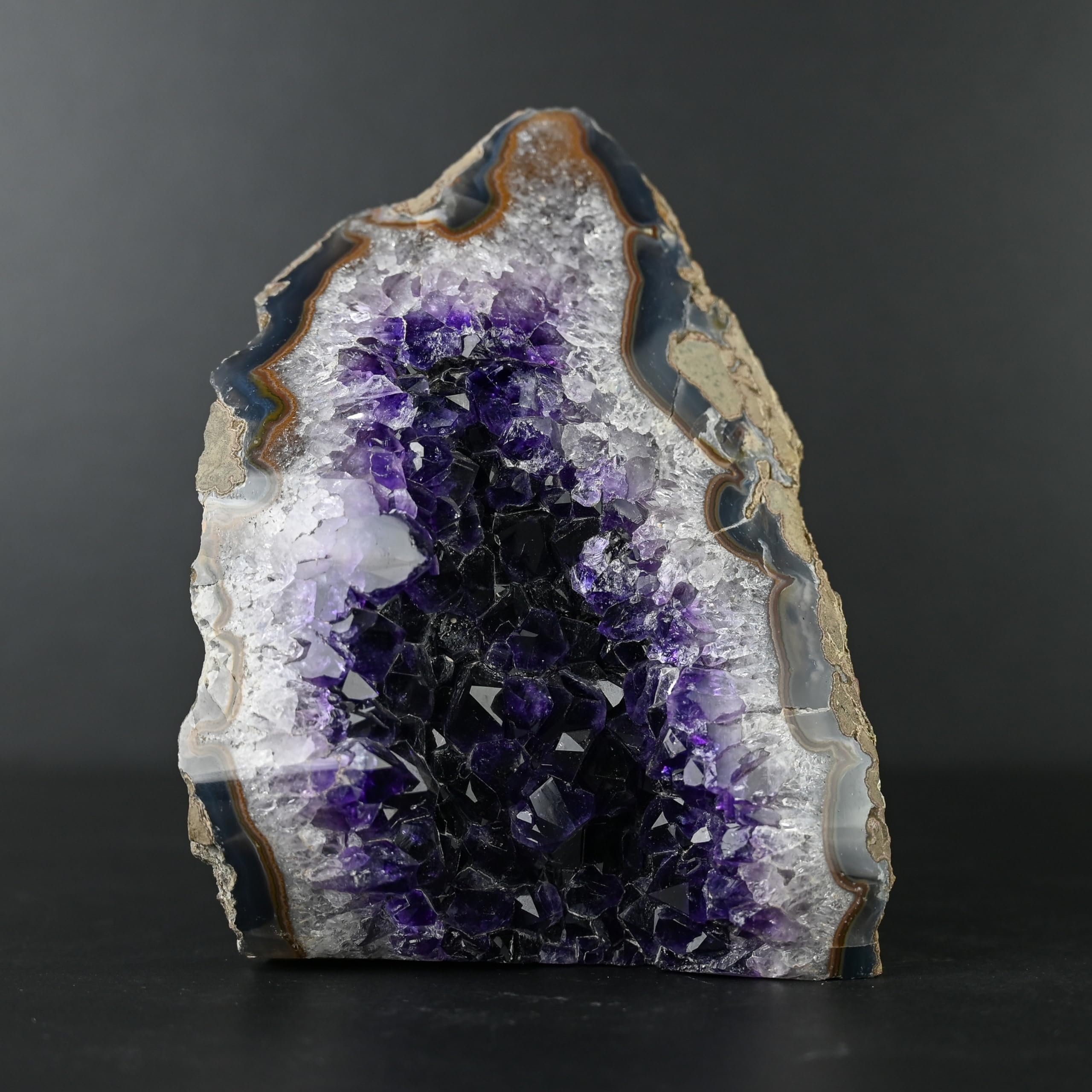 Amazon.co.jp: 【英雅堂】黒紫水晶 アメジスト原石 1080g メノウ 置物