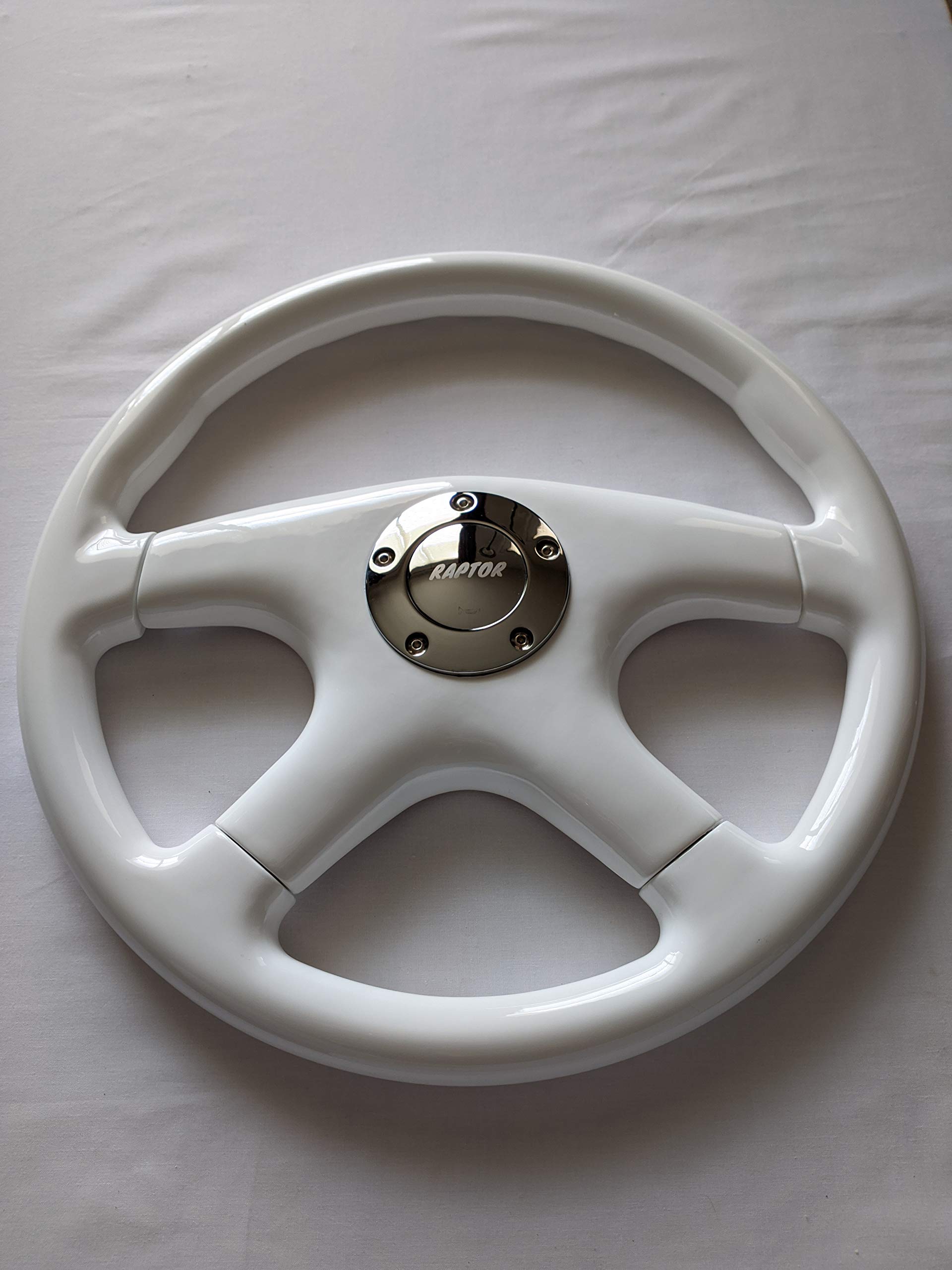 Amazon | Raptor 15インチ ホワイトウッド ステアリングホイール