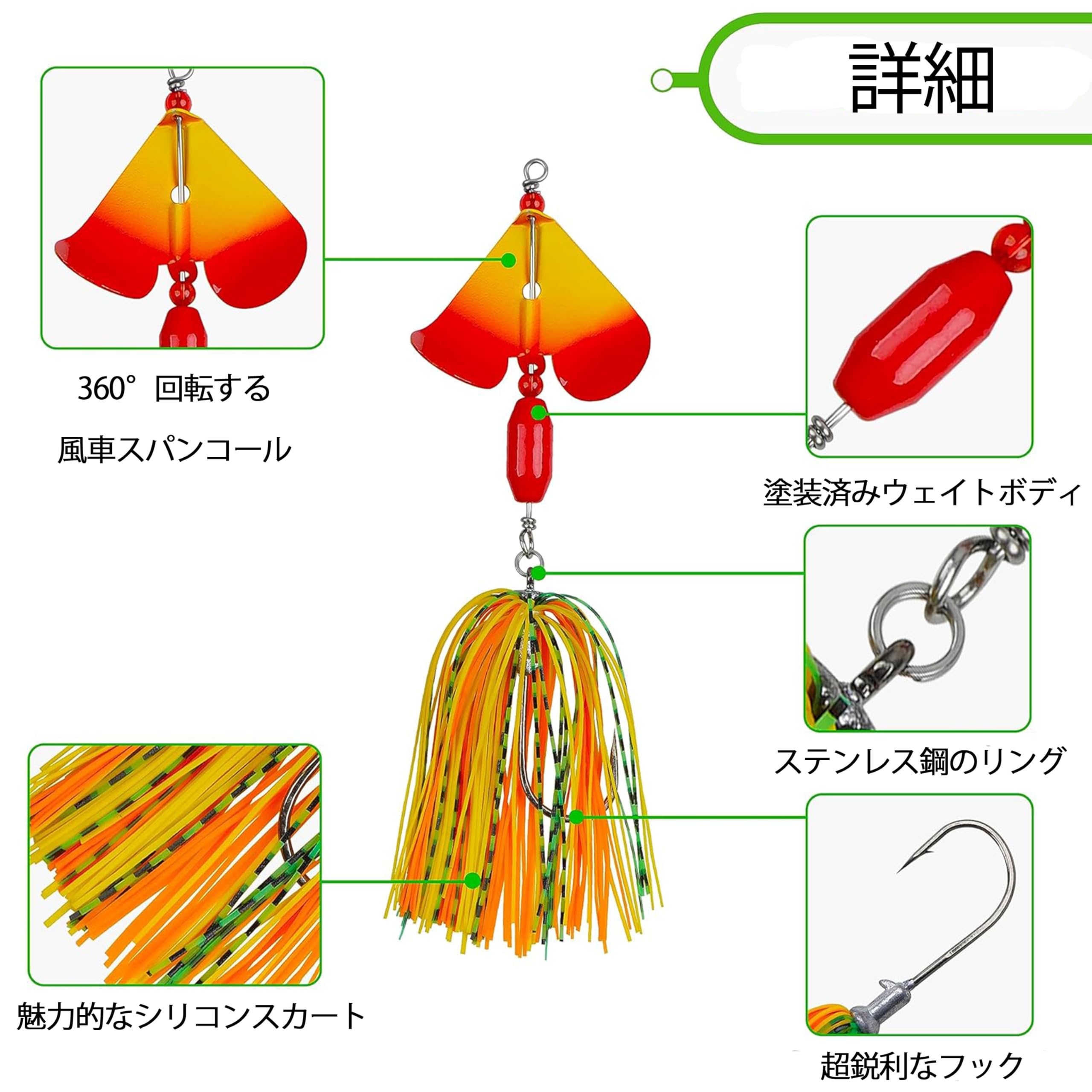 Amazon.co.jp: バズベイト バス釣り ルアー バススピナーベイト