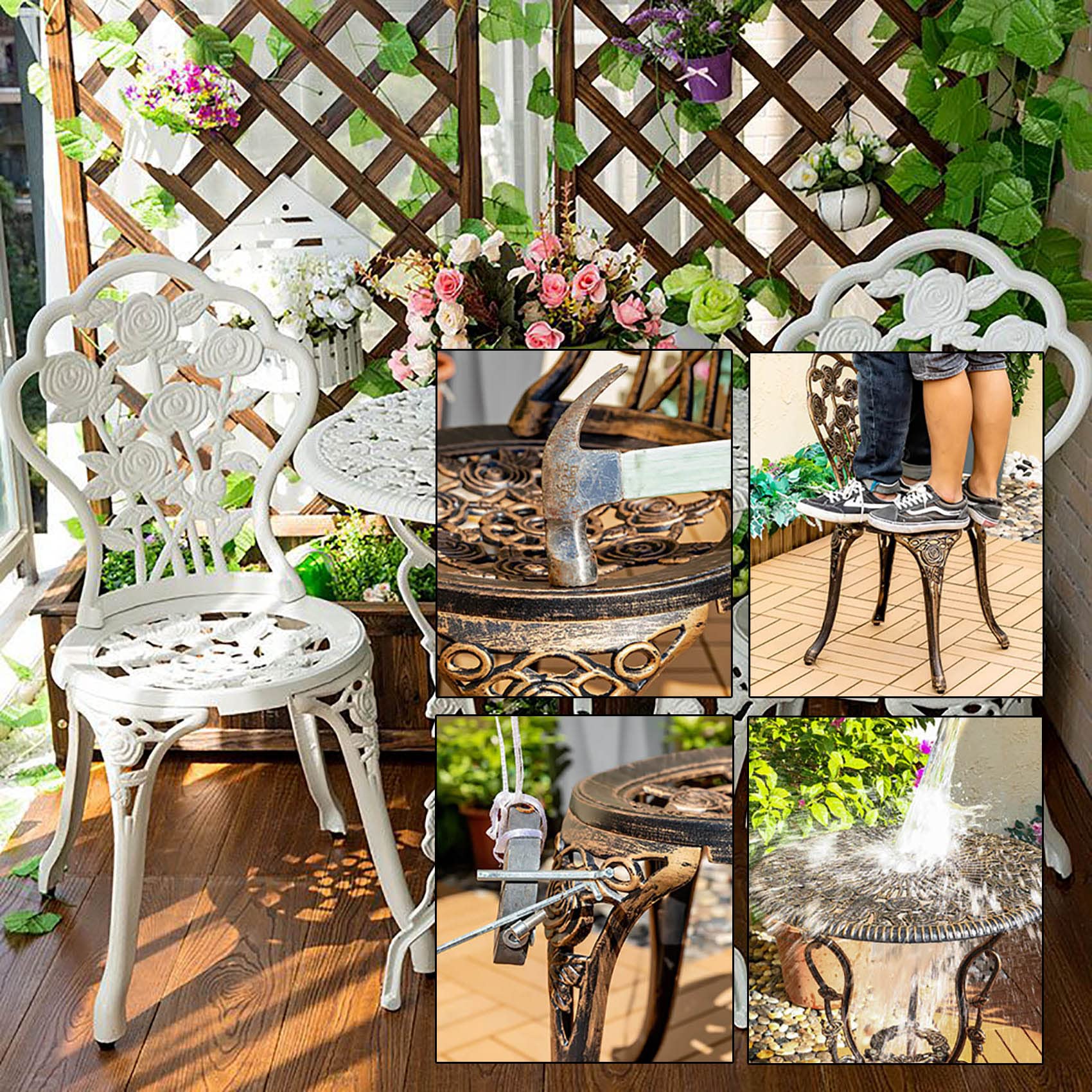 Amazon.co.jp: ガーデンテーブルセット ガーデンファニチャー 2人用