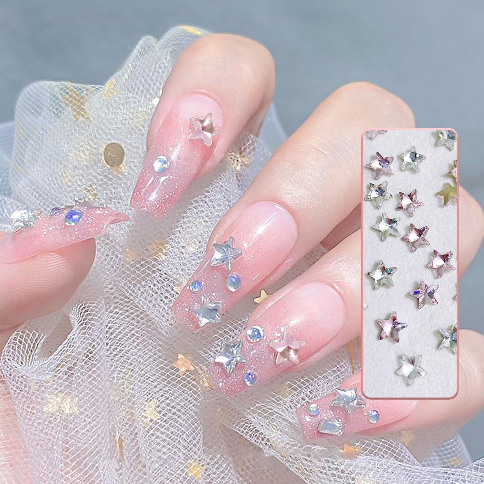 Amazon.co.jp: ネイルパーツ 星 60個セット 3D 立体 スター ミニ