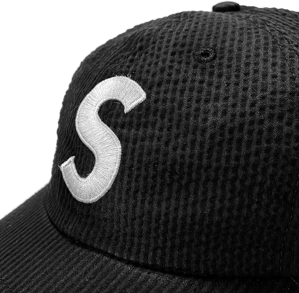 Amazon | [シュプリーム] メンズ シアサッカーSロゴ6パネルキャップ