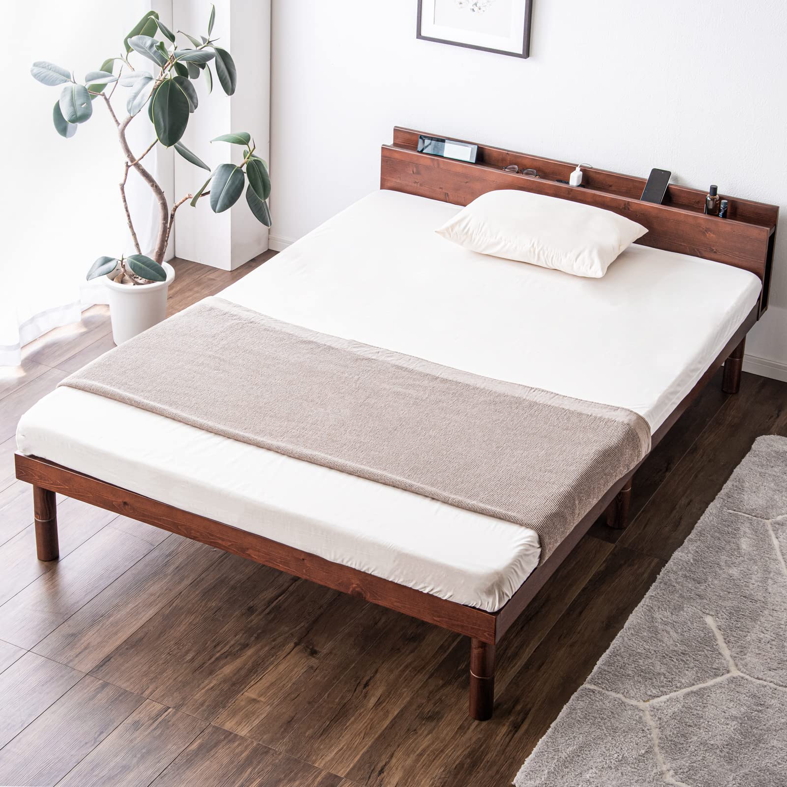 ②【未使用品】タンスのゲンコンセント付家具 VN97 A シングルベッド