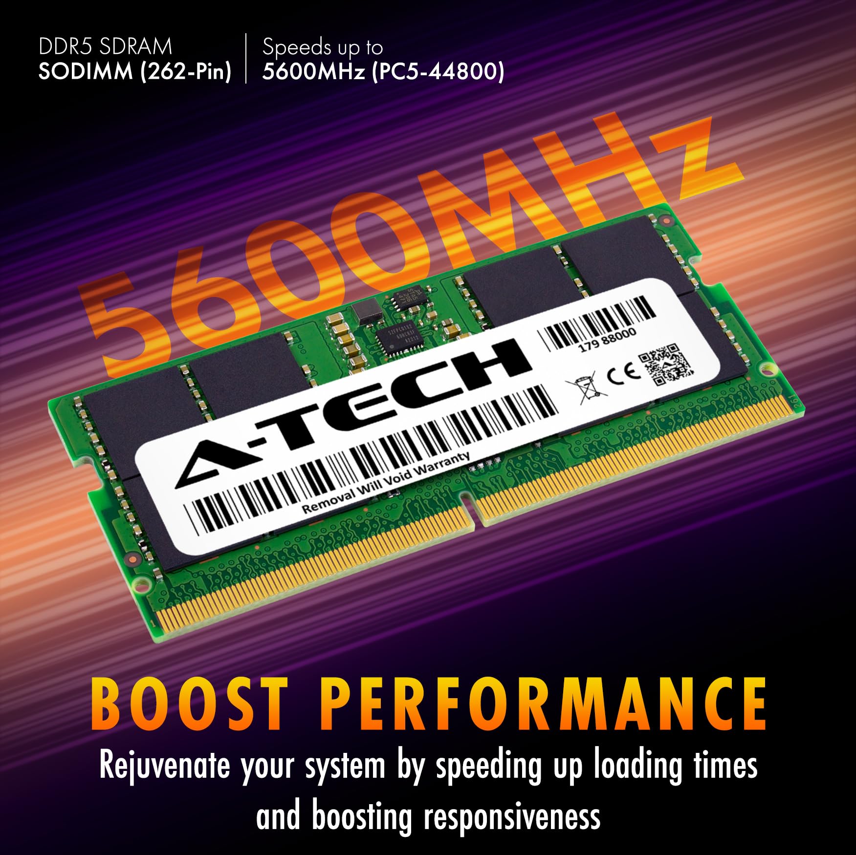 A-Tech 16GB DDR5 5600MHz PC5-44800 CL46 SODIMM 1.1V Non-ECC