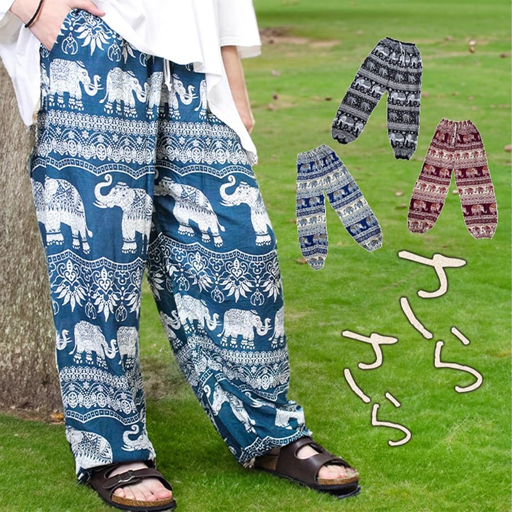 Amazon | [§SPT∞SPT] [SPT] タイパンツ レーヨン アラジン 象