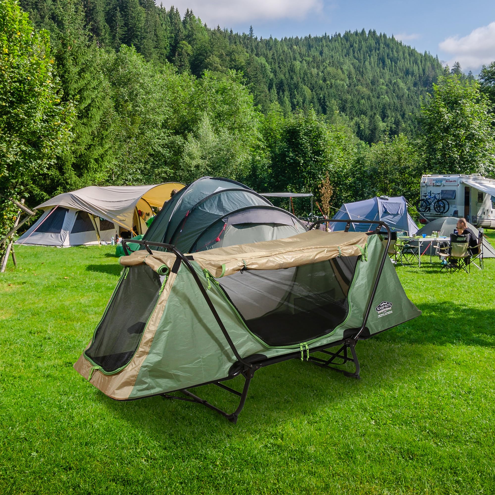 Amazon | Kamp-Rite 1人用 多機能 高床式ベッド 椅子 テント キャンプ