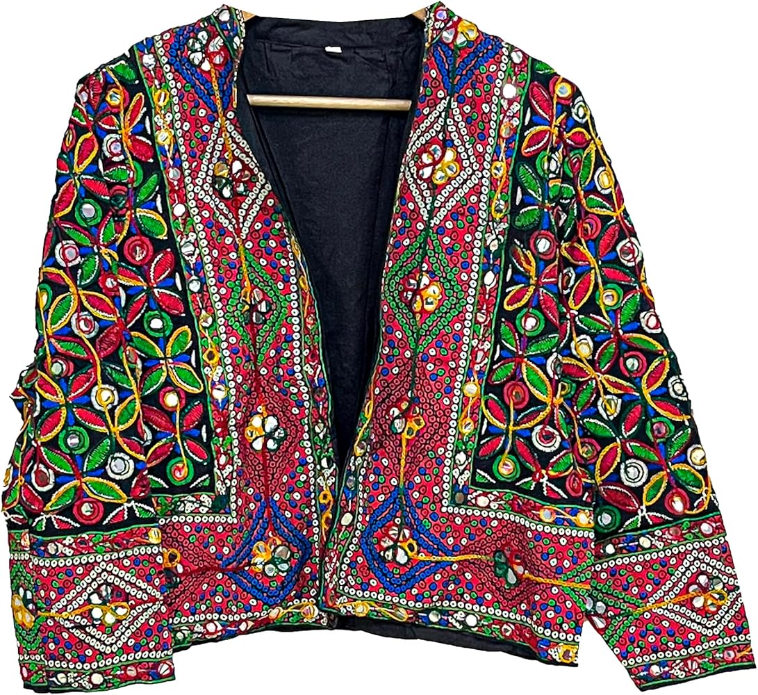 Amazon.com: ETHINUMATIC Indian Embroidered Jacket, Jacket Women