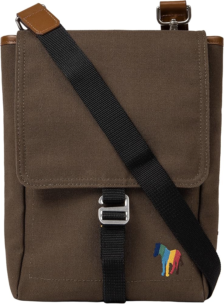 Amazon | PS Paul Smith メンズ ゼブラ クロス ボディバッグ カーキ