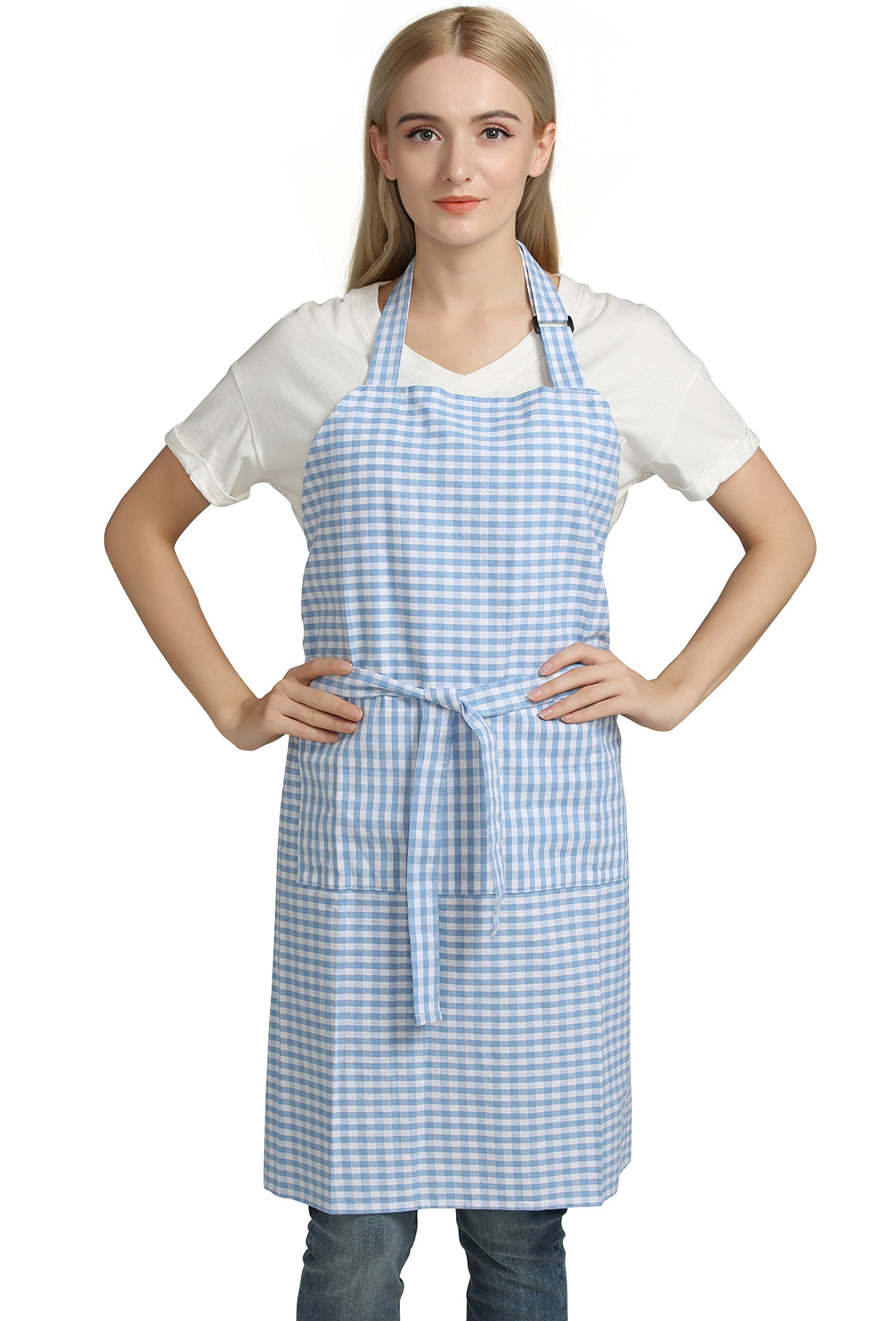 Amazon.com: Vintage Gingham Kitchen Aprons Chef Bib Canvas Aprons
