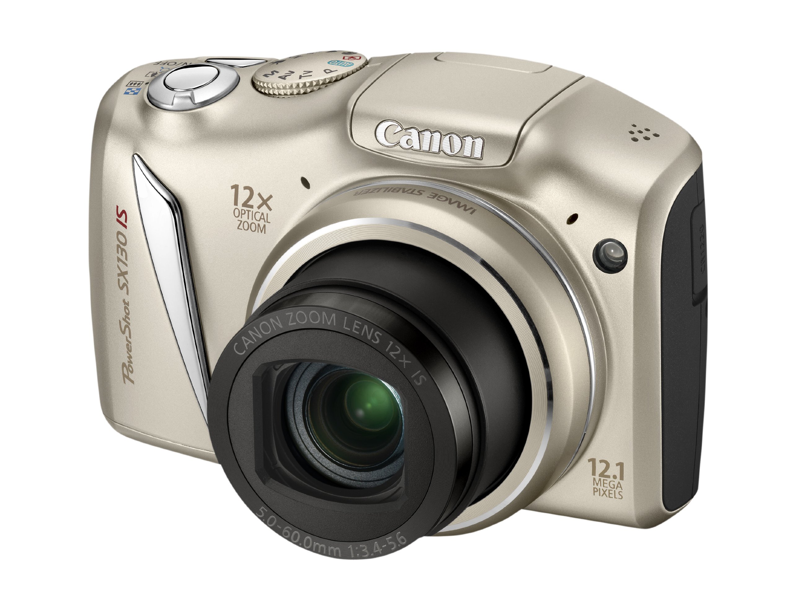 Canon PowerShot SX 130 IS Digitalkamera (12 MP, 12-fach opt. Zoom