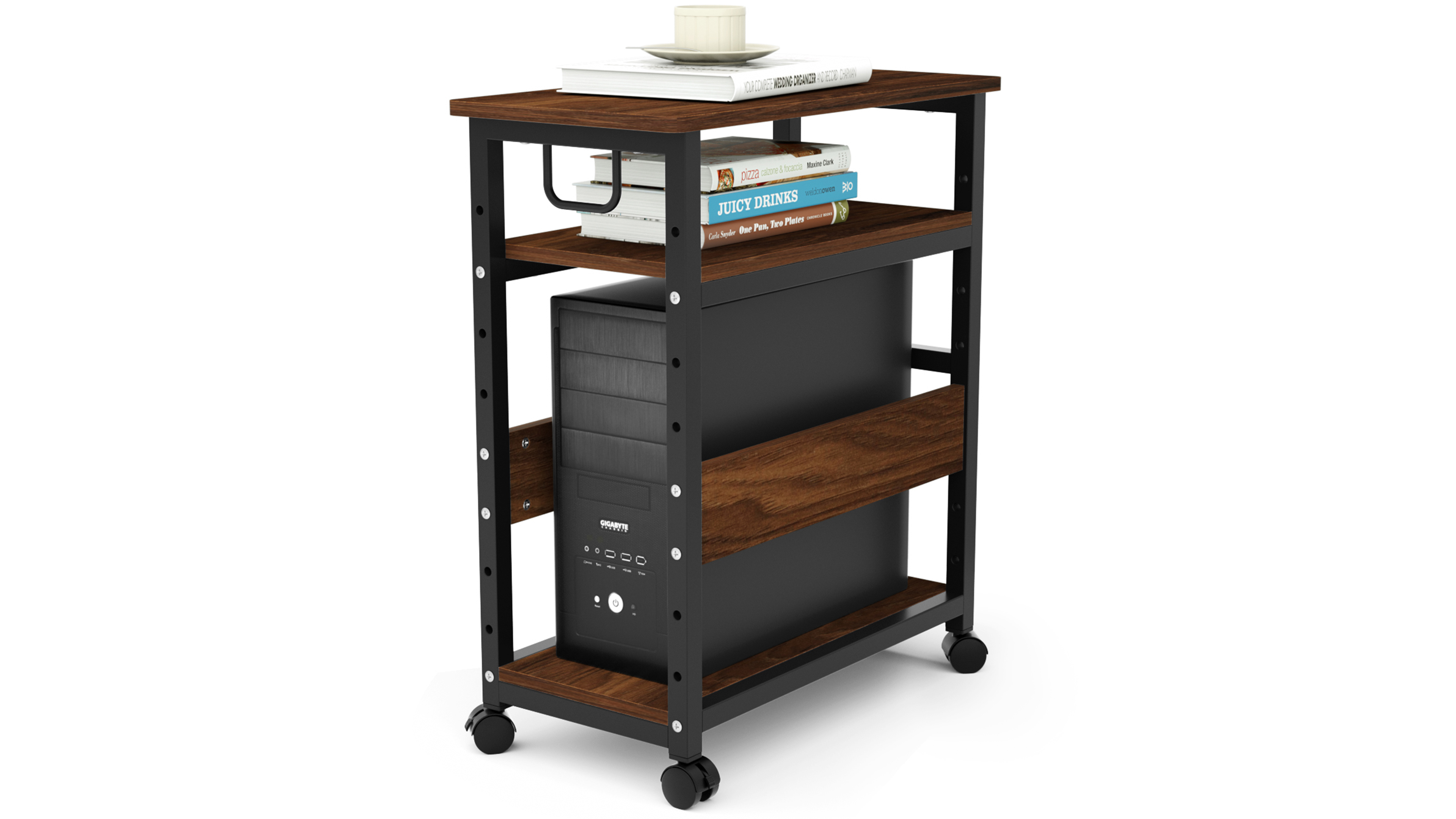 Amazon.co.jp: パソコンワゴン pcワゴン キャスター付き デスク 3段