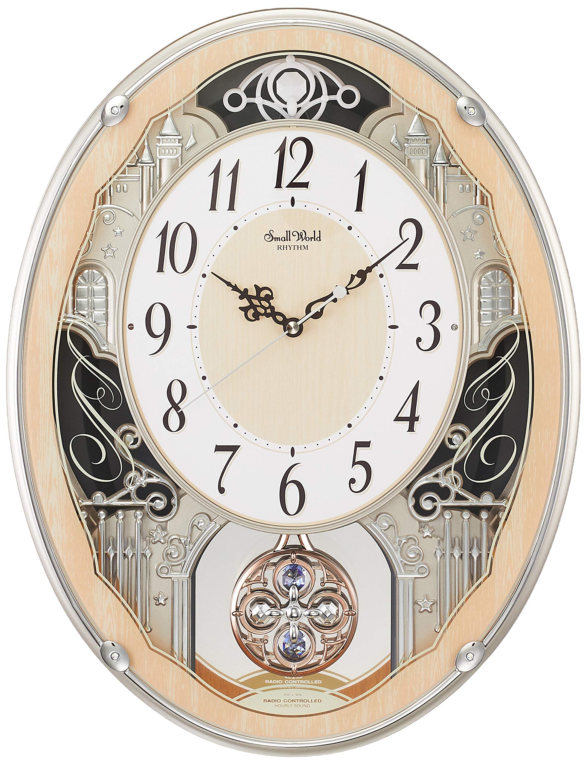 動作良好 リズム時計工業 スモールワールド 4RH655R置き時計 動作良好