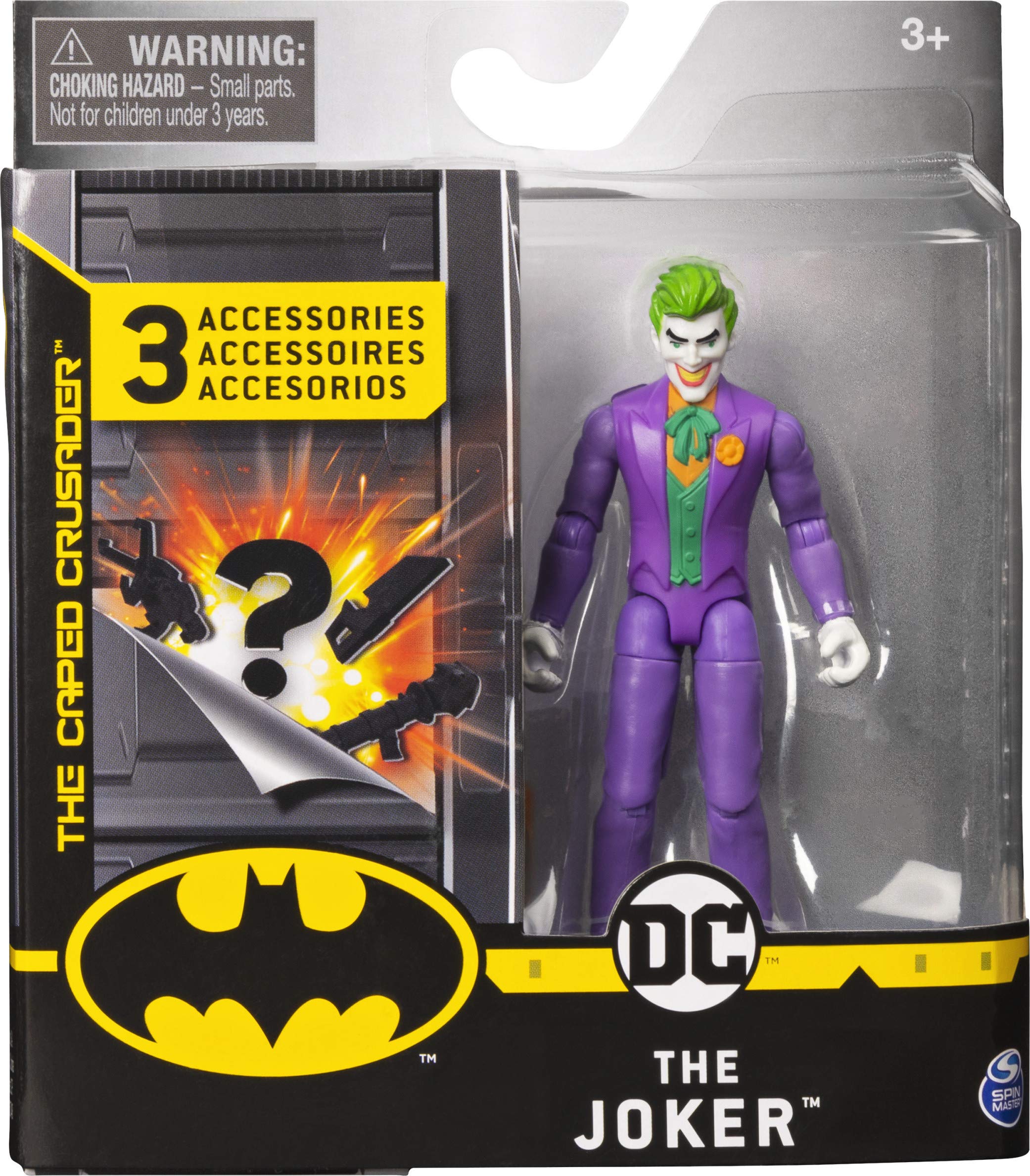Amazon.com: Batman 6056747, 4-Inch The Joker Action Figure with 3