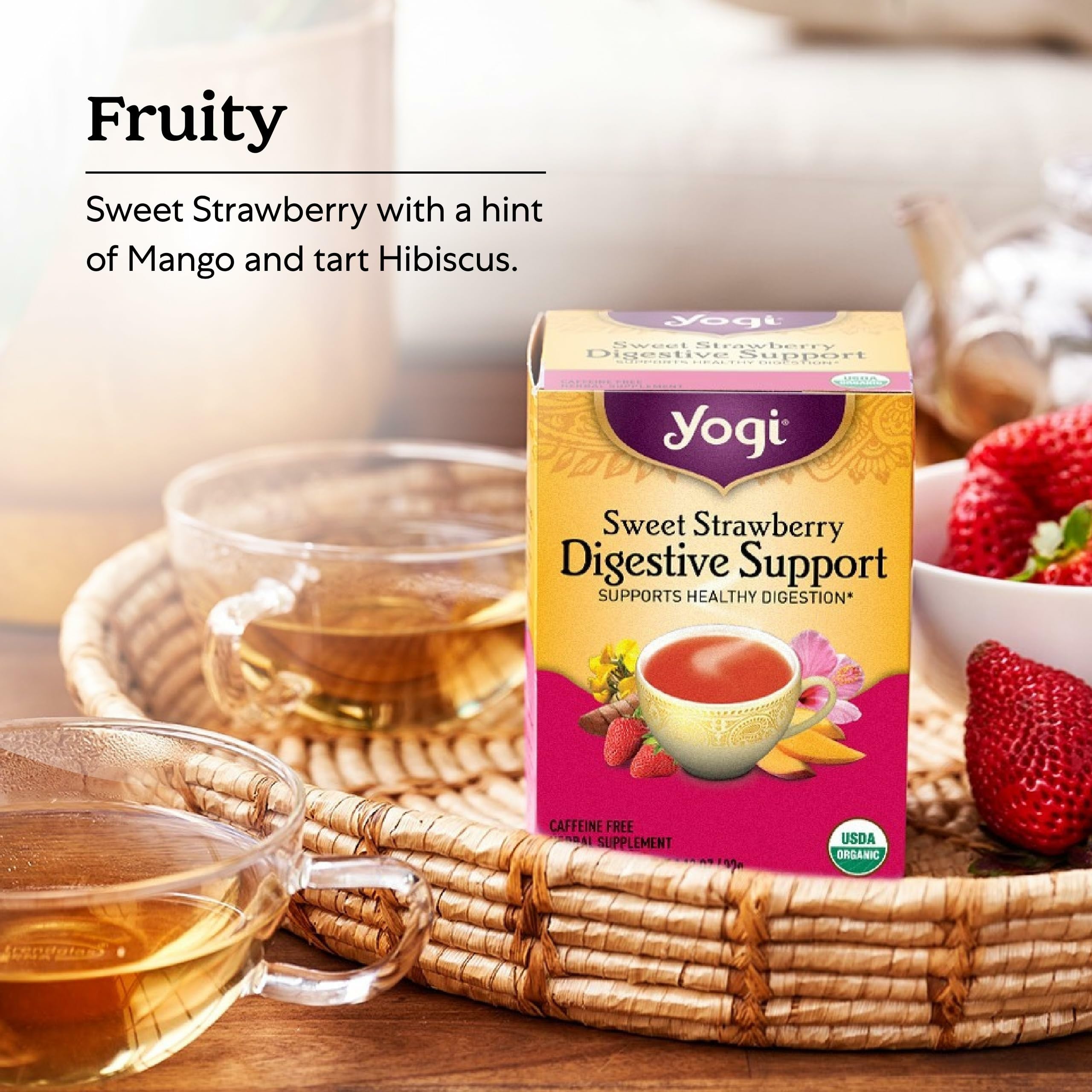 Amazon.com : Yogi Sweet Strawberry Digestive Support Herbal Tea
