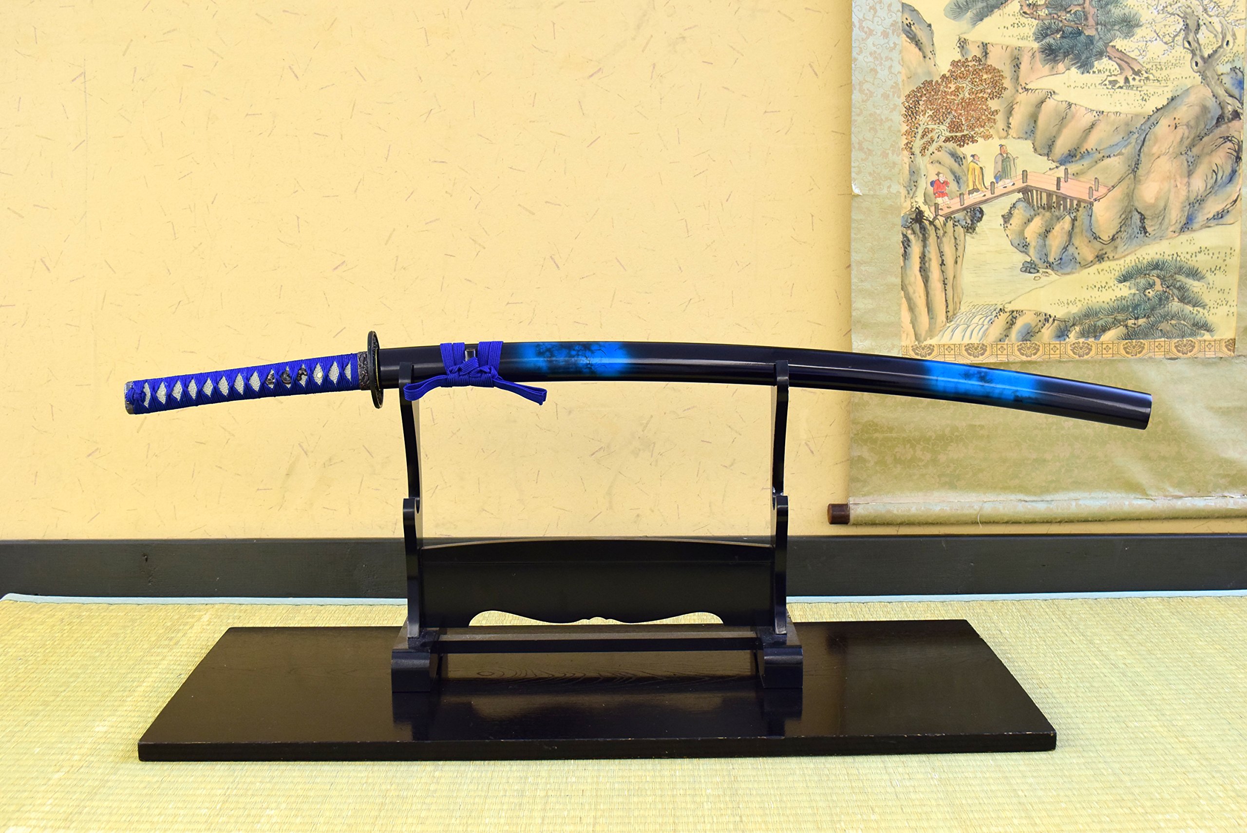 Amazon.co.jp: しのびや 模造刀 マーブル 青 大刀 (刀・鞘・刀拭クロス