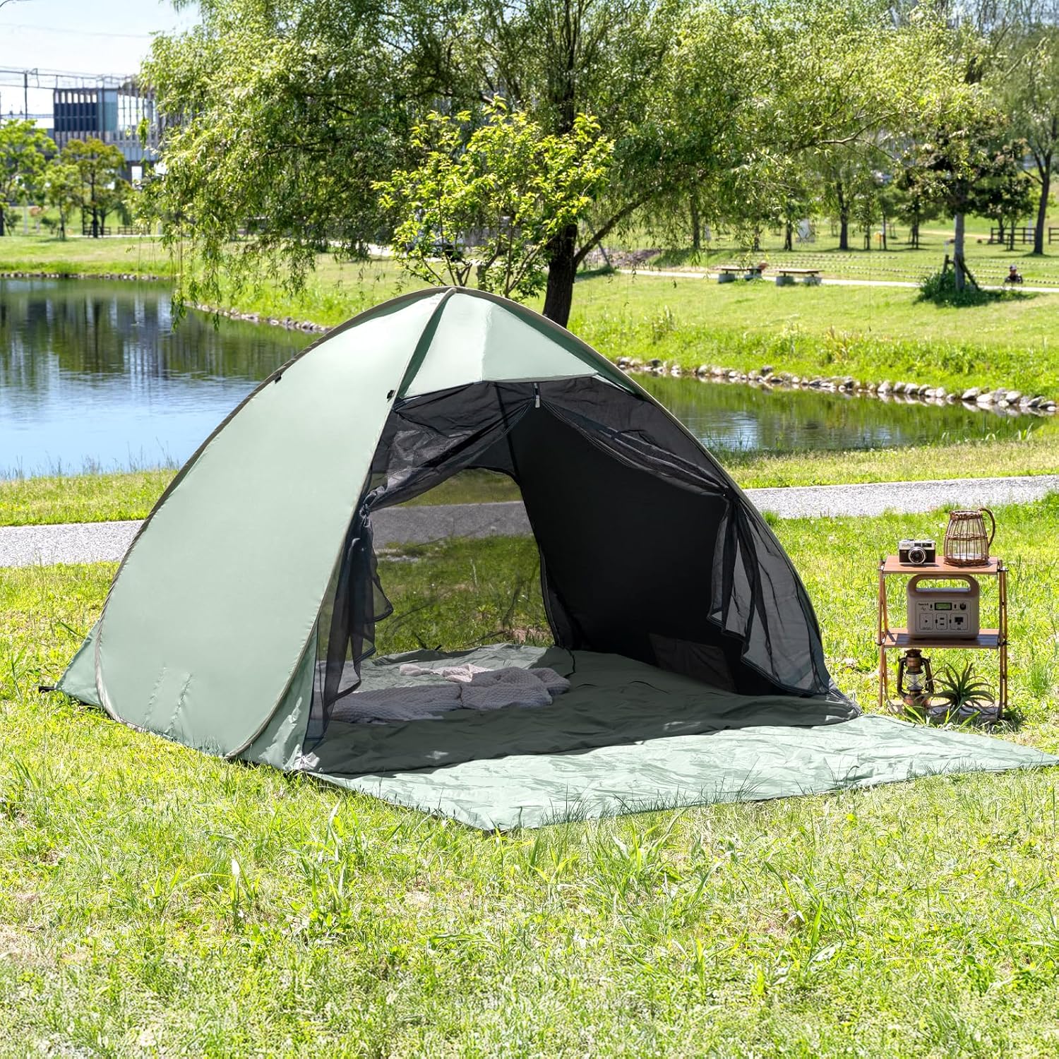 タンスのゲン 完全遮光ポップアップテント 200㎝ ワイド 背負える