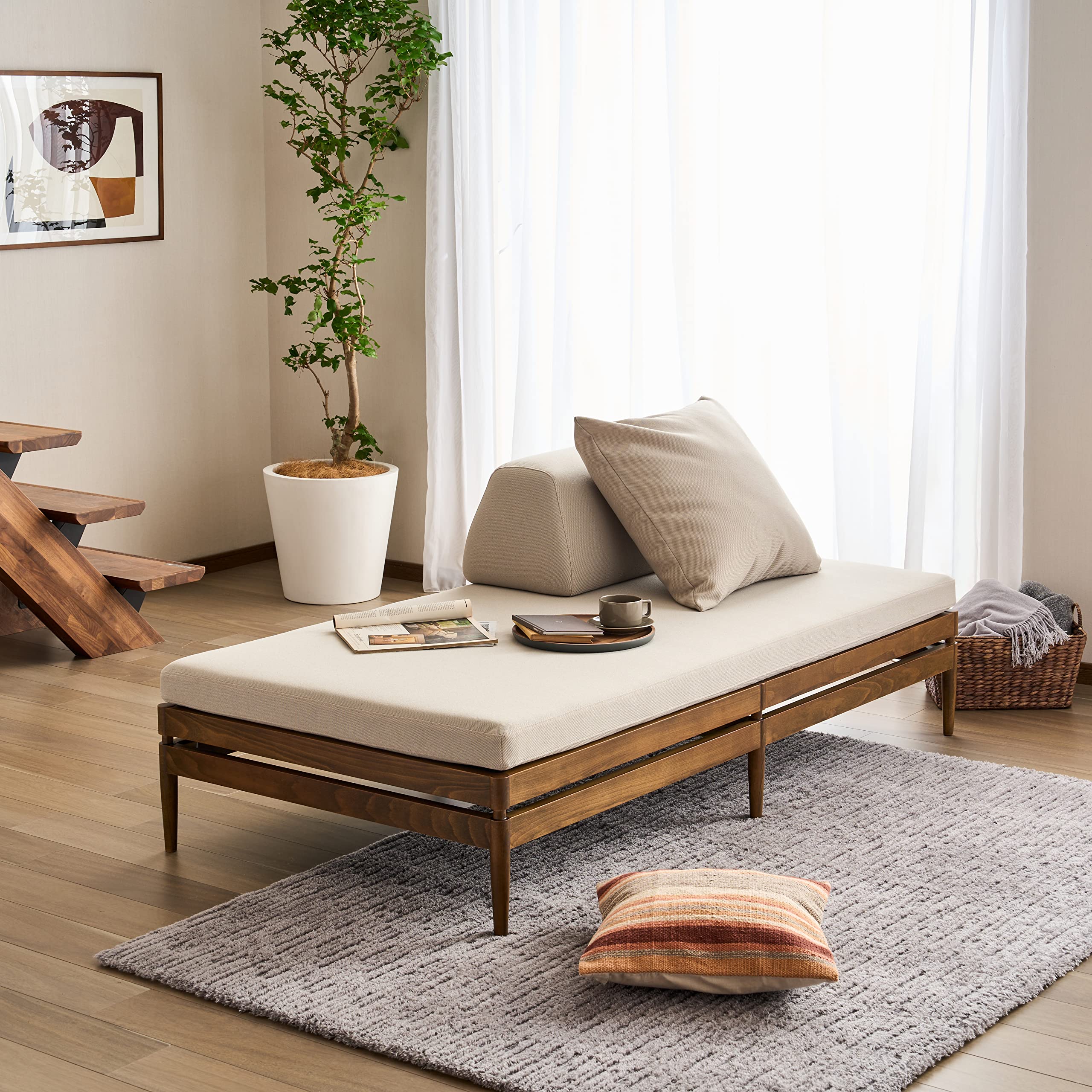 Amazon｜カリモク ごろ寝ができるソファー 2人掛椅子 デイベッド